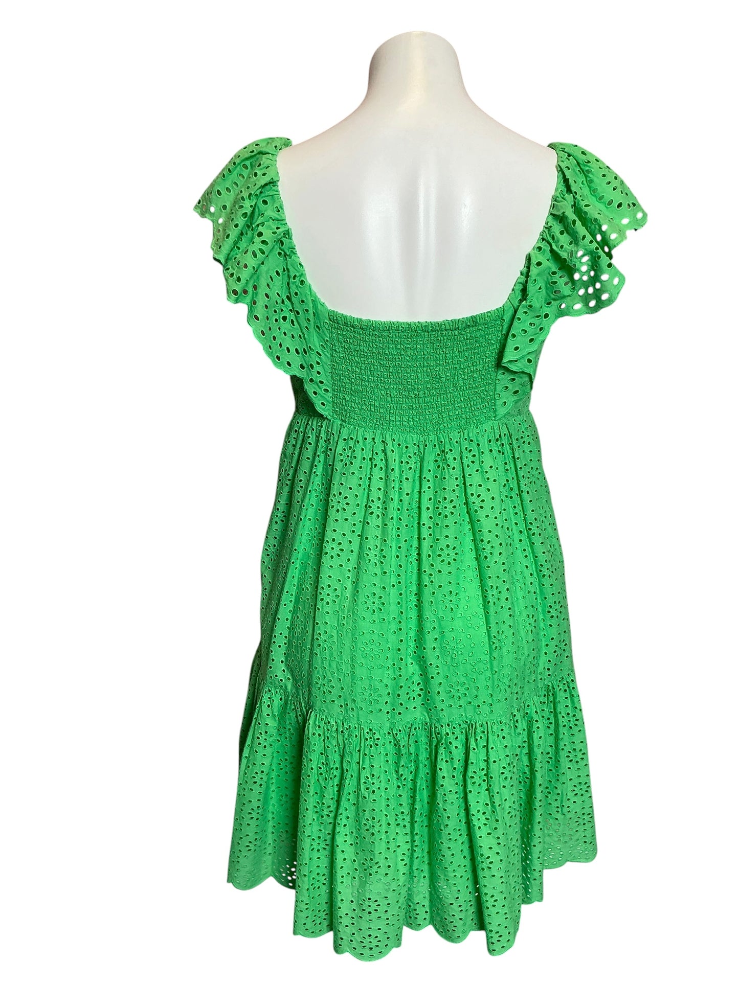 Lilly Pulitzer Asteria Eyelet Babydoll Dress Cabana Green Daisy Dreams Eyelet - Size 4