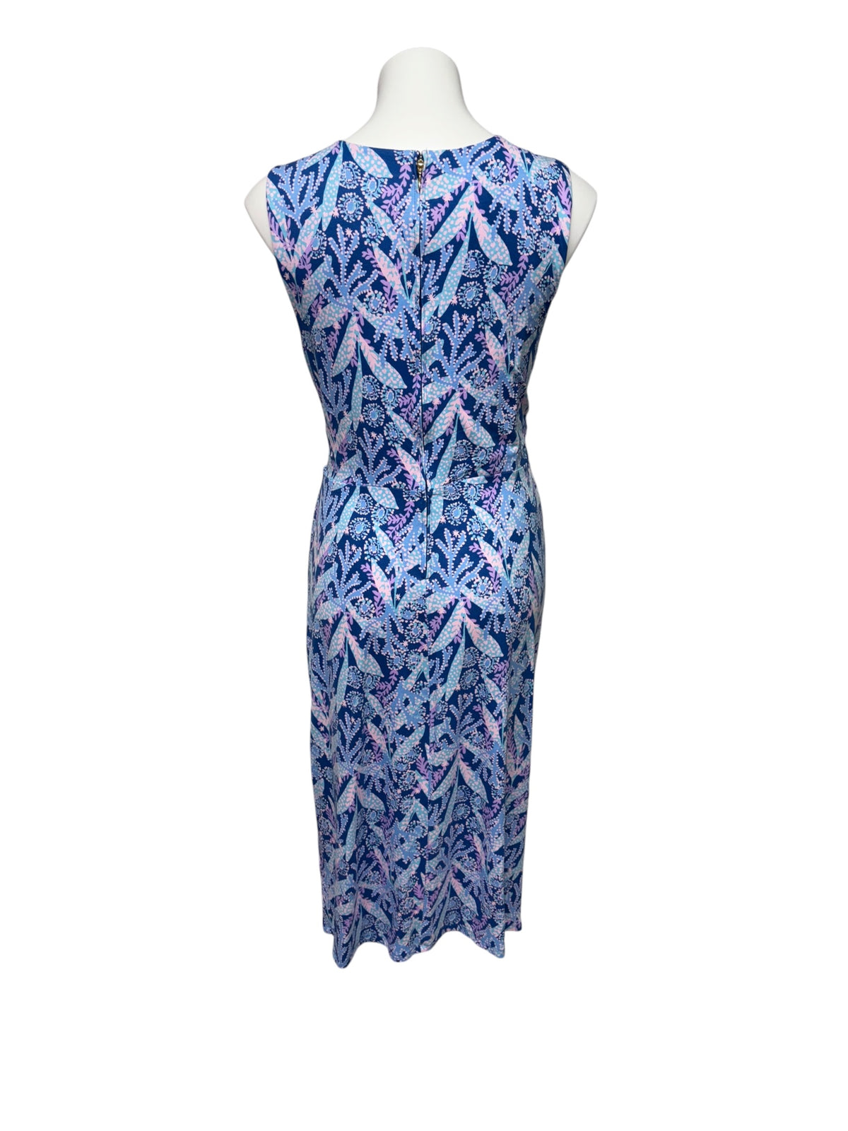 Lilly Pulitzer Odella V-Neck Midi Dress Barton Blue Star Gazing - Size 14