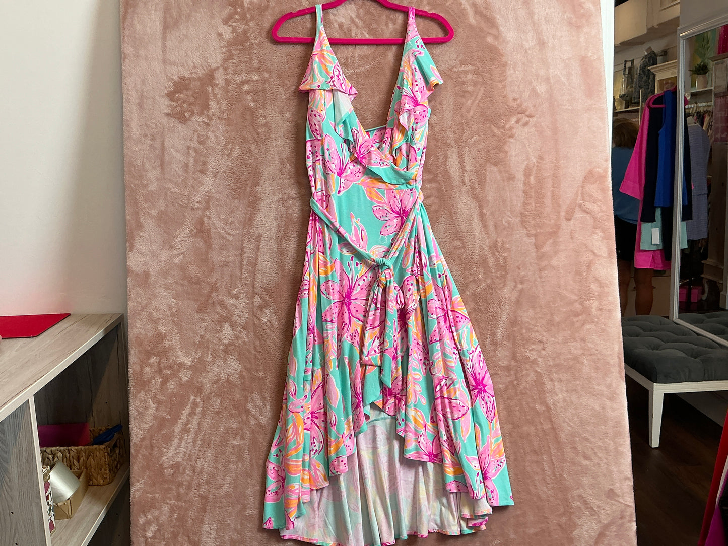 Lilly Pulitzer NWT - Fontaine Knee Length Dress - Surf Blue Bonita Blooms - Size XL