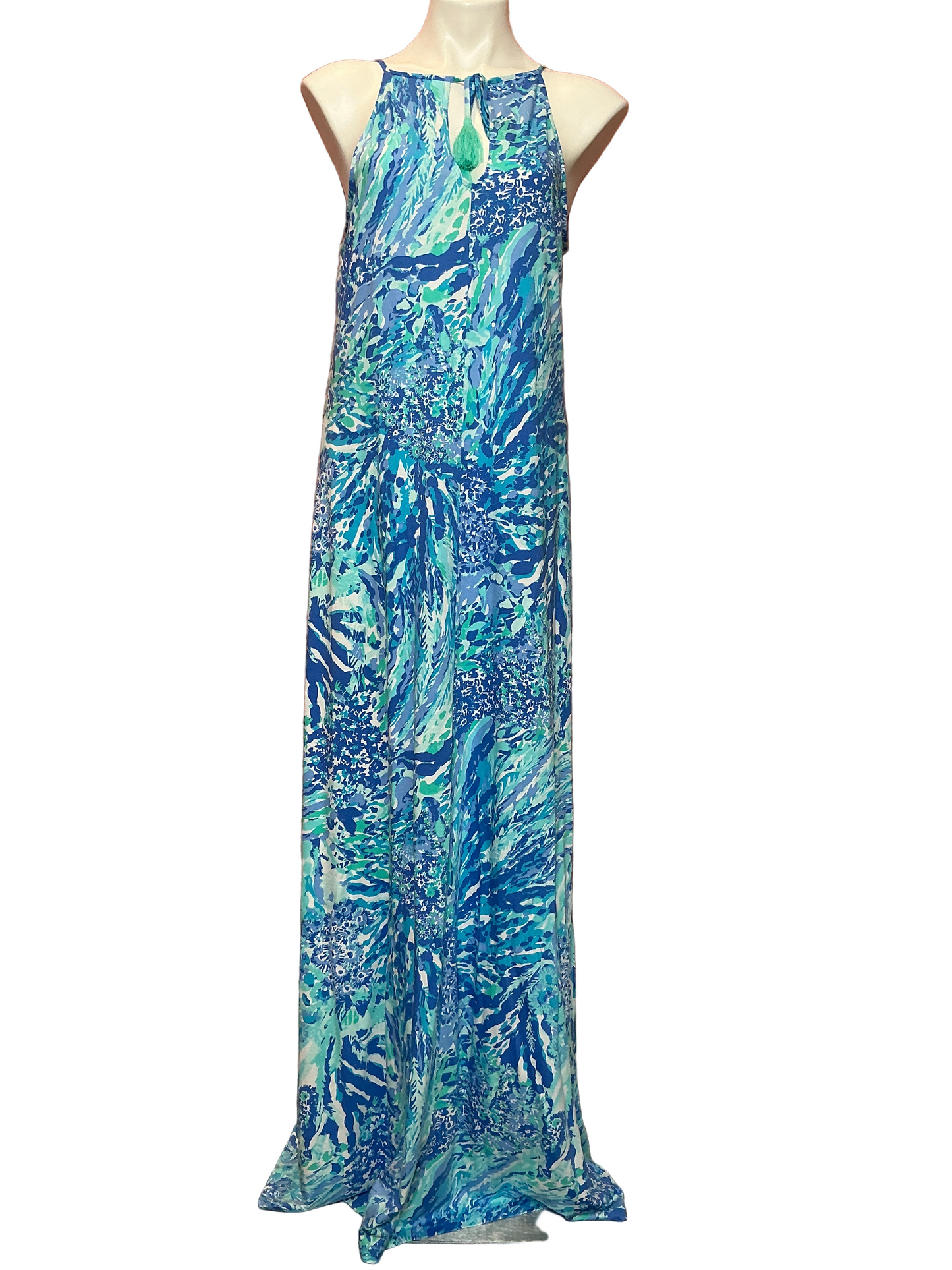 Lilly Pulitzer BLUE HAVEN HEY HEY SOLEIL MARGOT MAXI DRESS - Size Large