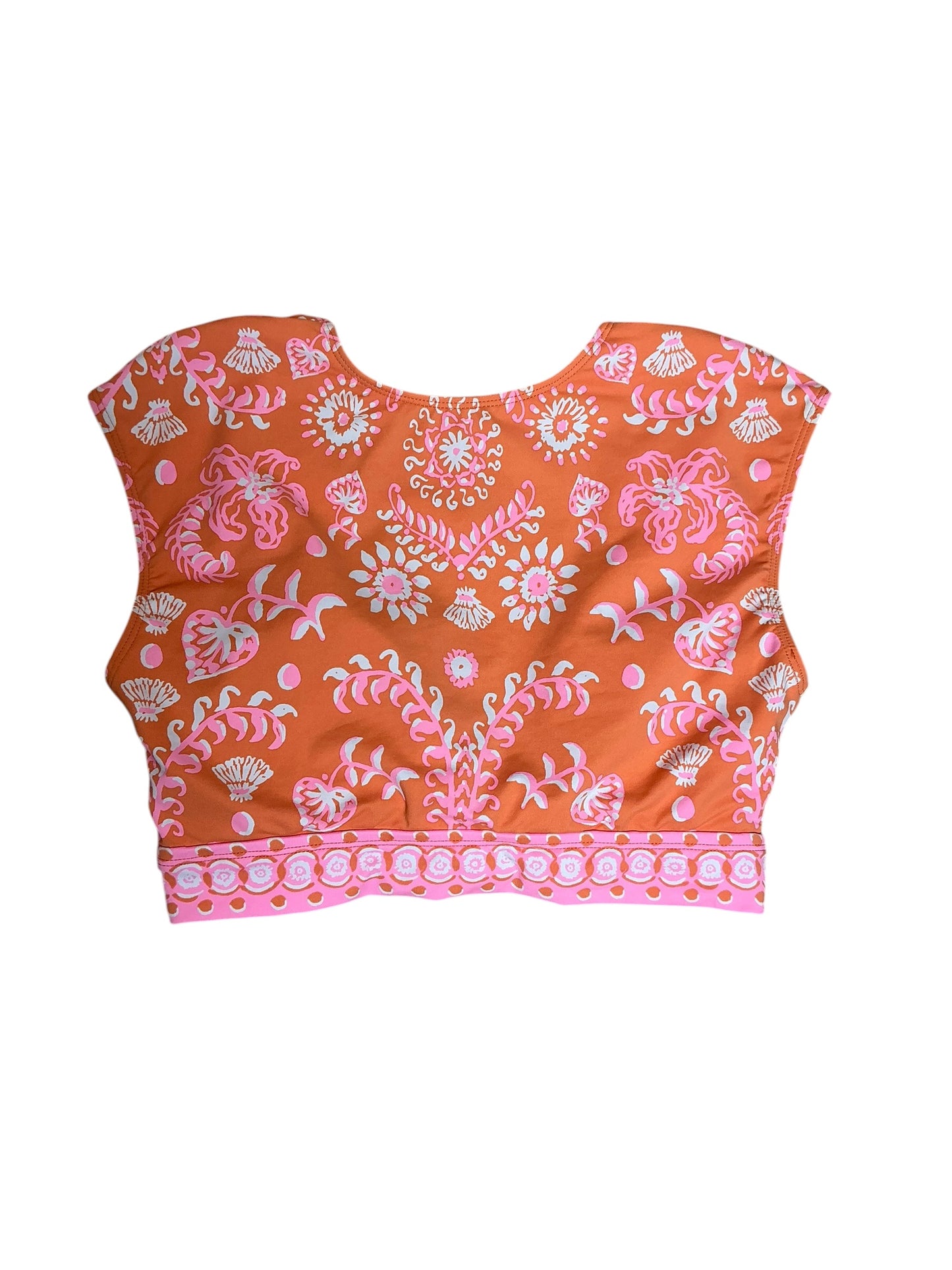 Lilly Pulitzer NWT Meechi Swim Top Papaya Breezy Palm Engineered Swim Top - Size 4