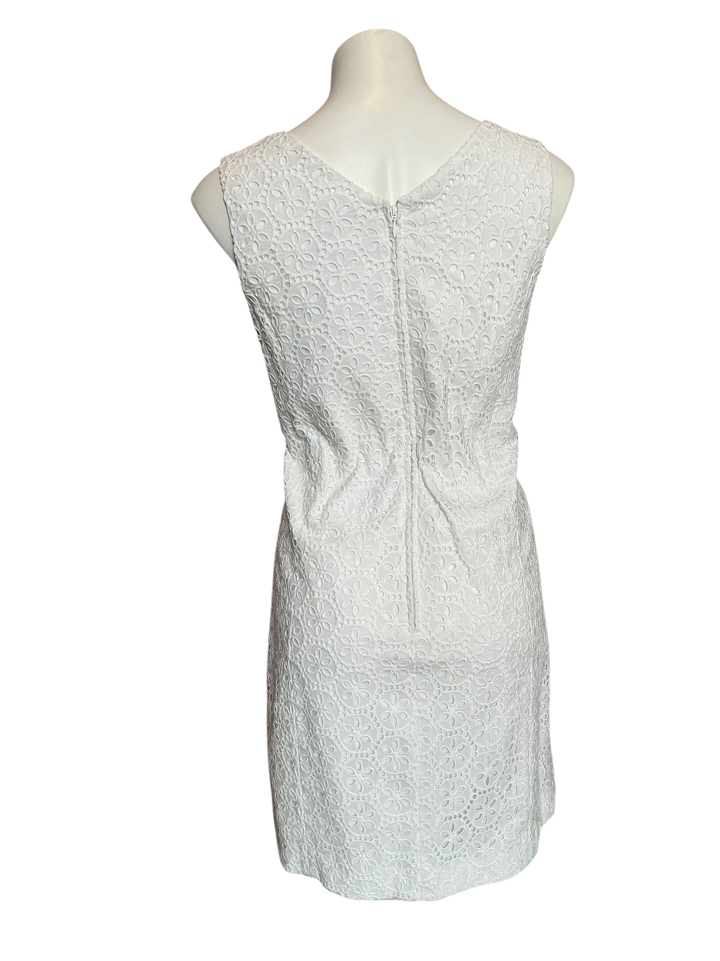 Lilly Pulitzer Clarise Eyelet Sheath Sundress Resort White Petite Sand Dollar Eyelet - Size 10