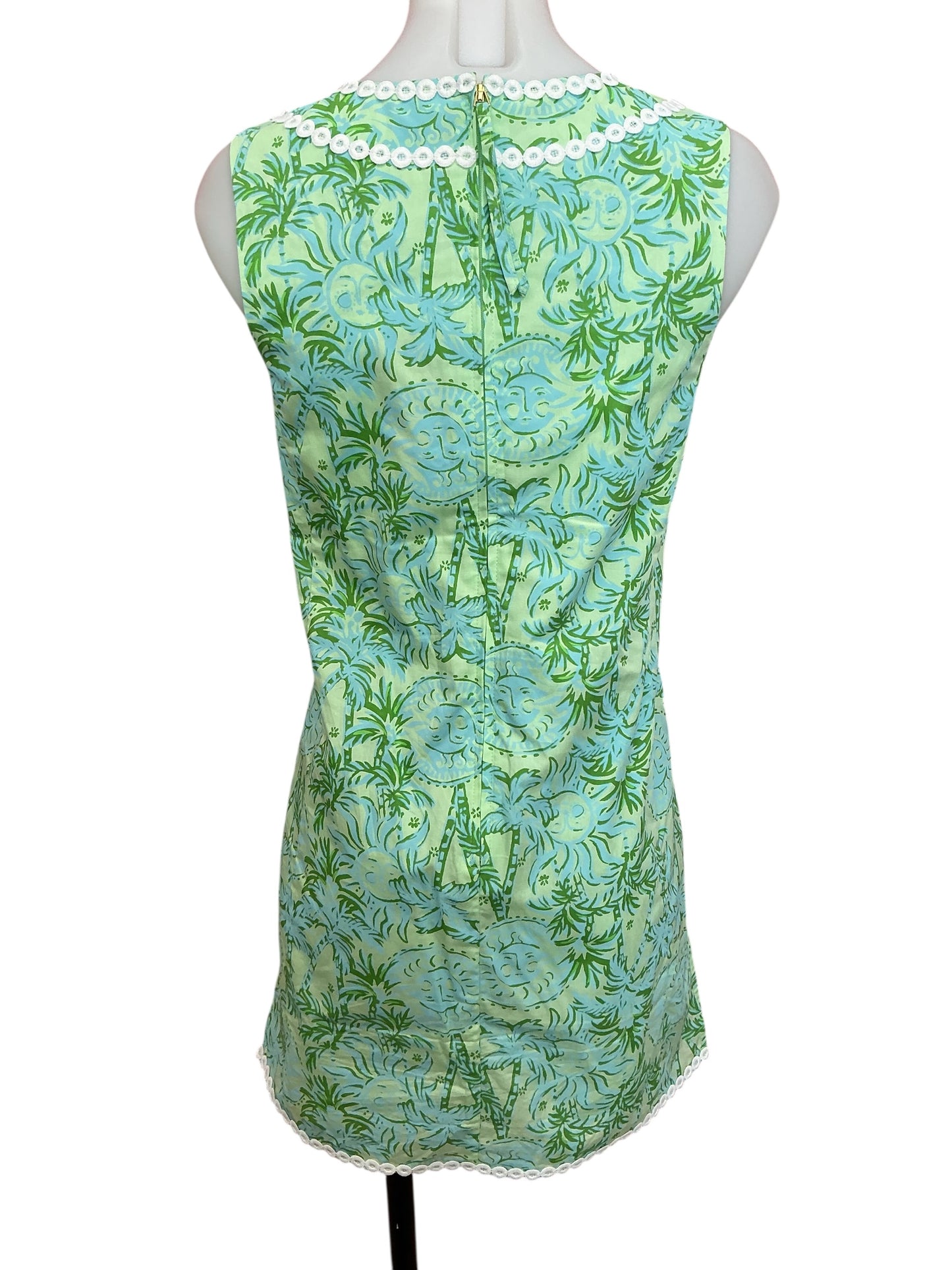 Lilly Pulitzer Kalliope Shift Romper Cool Mint Catchin Rays Overprint - Size 00