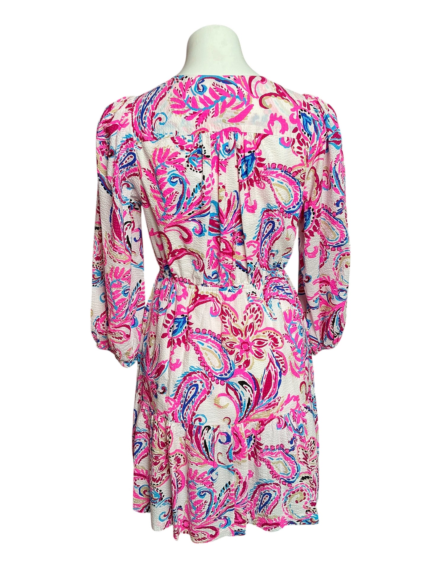 Lilly Pulitzer NWT Deacon 3/4 Sleeve V-Neck Coconut Flitting About - Size 6