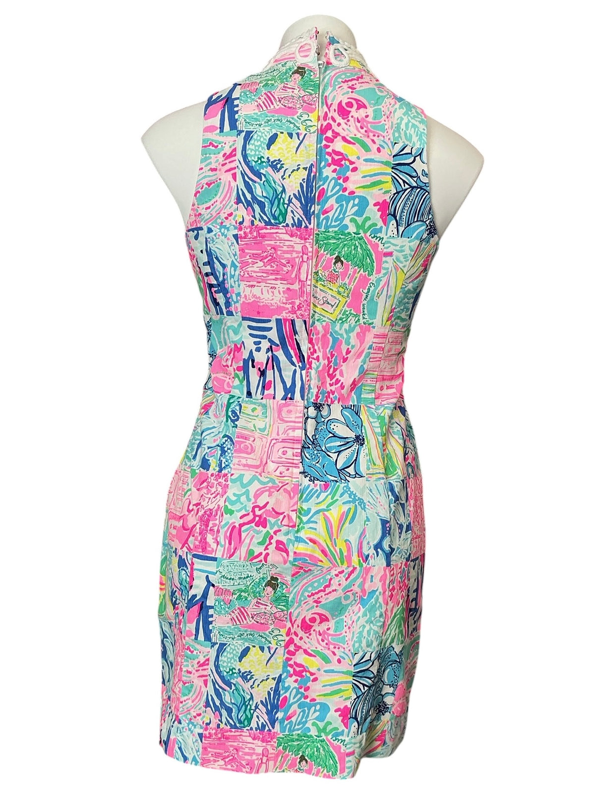 Lilly Pulitzer Alexa Shift Dress Multi Pop Up Summer Remix Patch - Size 4