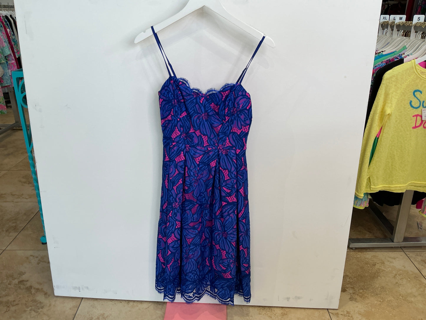 Lilly Pulitzer Camella Dress Royal Purple Two Tone Orchid Lace - Size 0