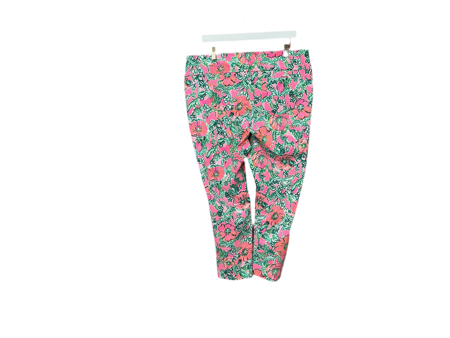 Lilly Pulitzer NWT Corso Crop Pant UPF 50 Soleil Pink Perfect Poppy Gulf - Size 16