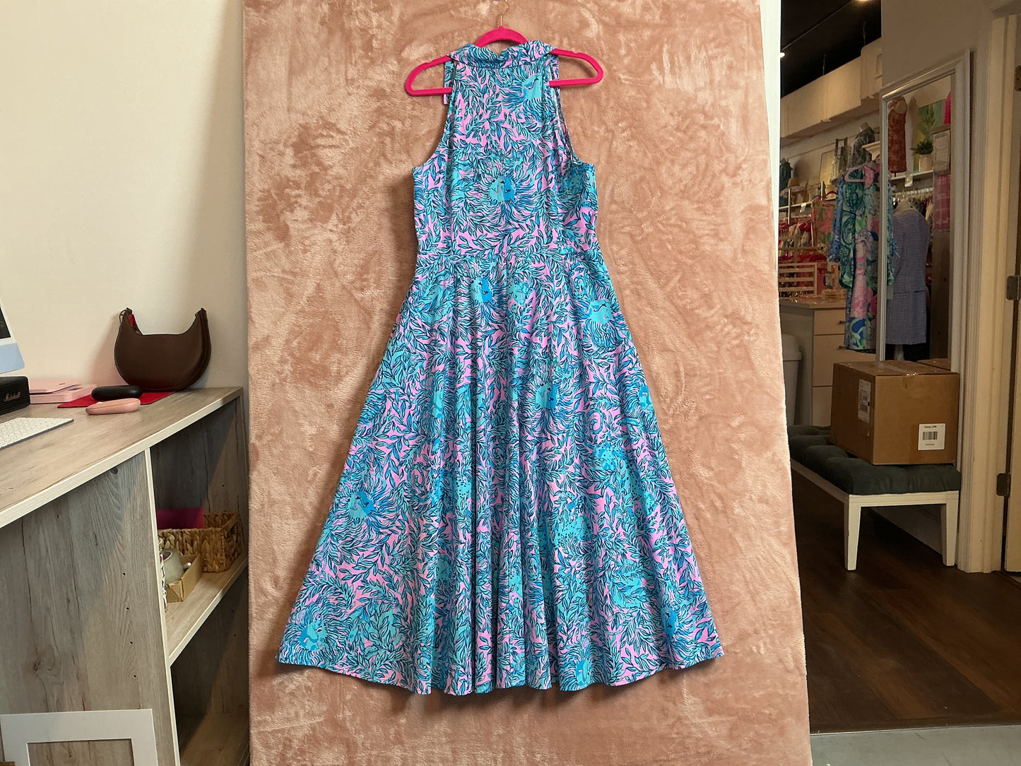 Lilly Pulitzer NWT Chrisella Stretch Shirtdress Bermuda Blue You Grow Girl Engineered - Size 16