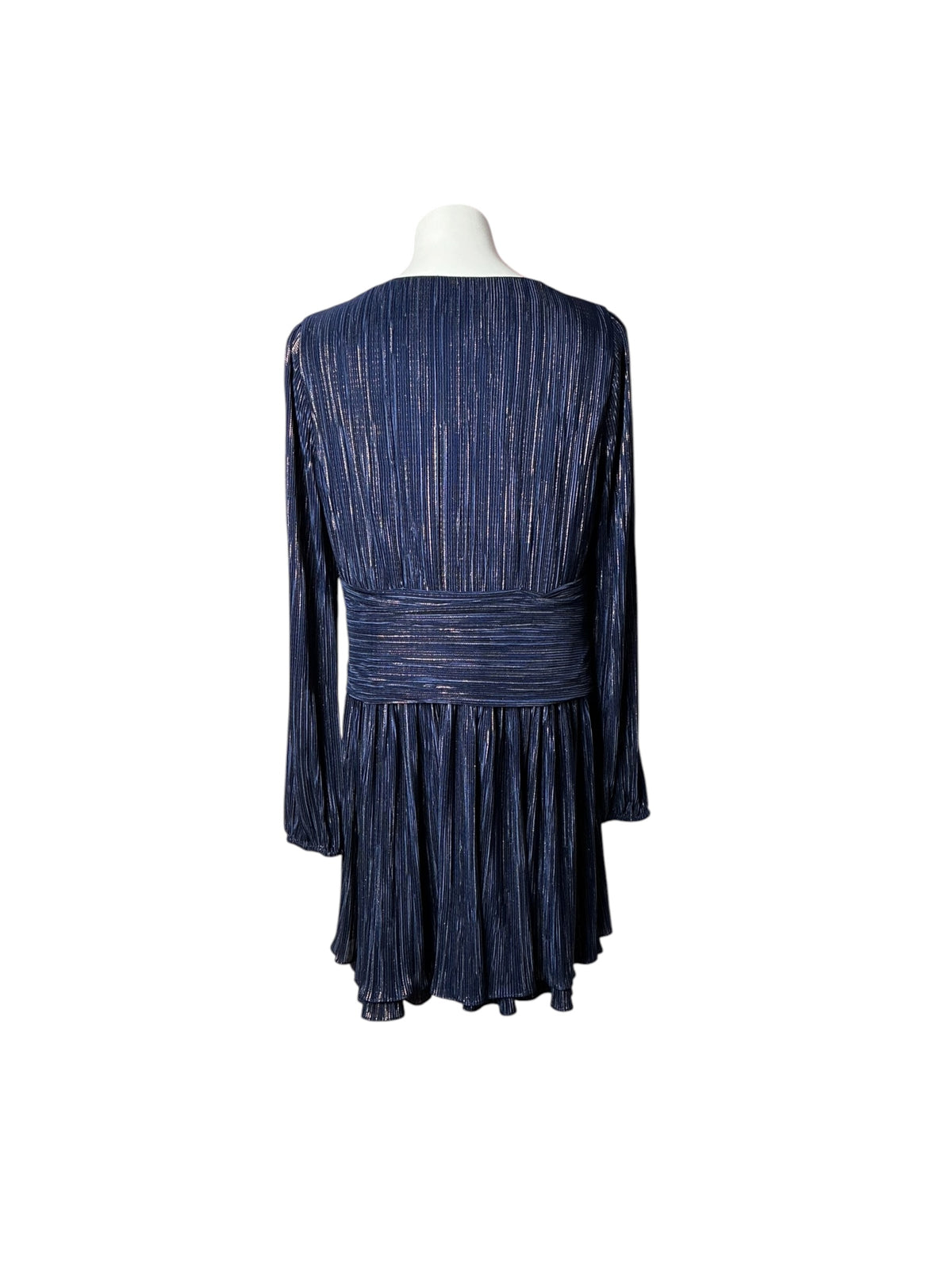 Lilly Pulitzer Jessamie Metallic Long Sleeve Dress Low Tide Navy - Size 12