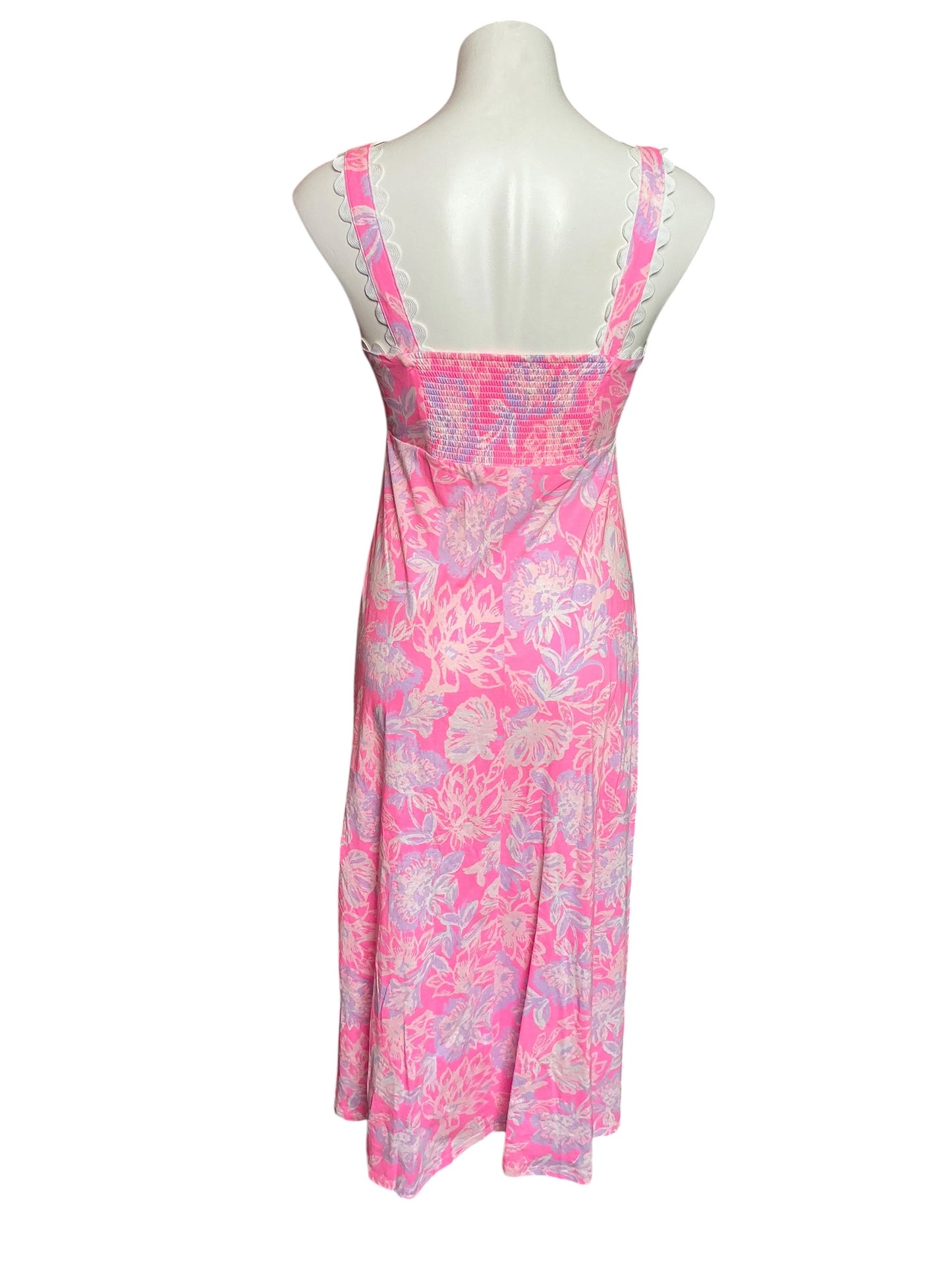 Lilly Pulitzer Dwyer Midi Dress Rousseau Pink Zen Garden - Size S
