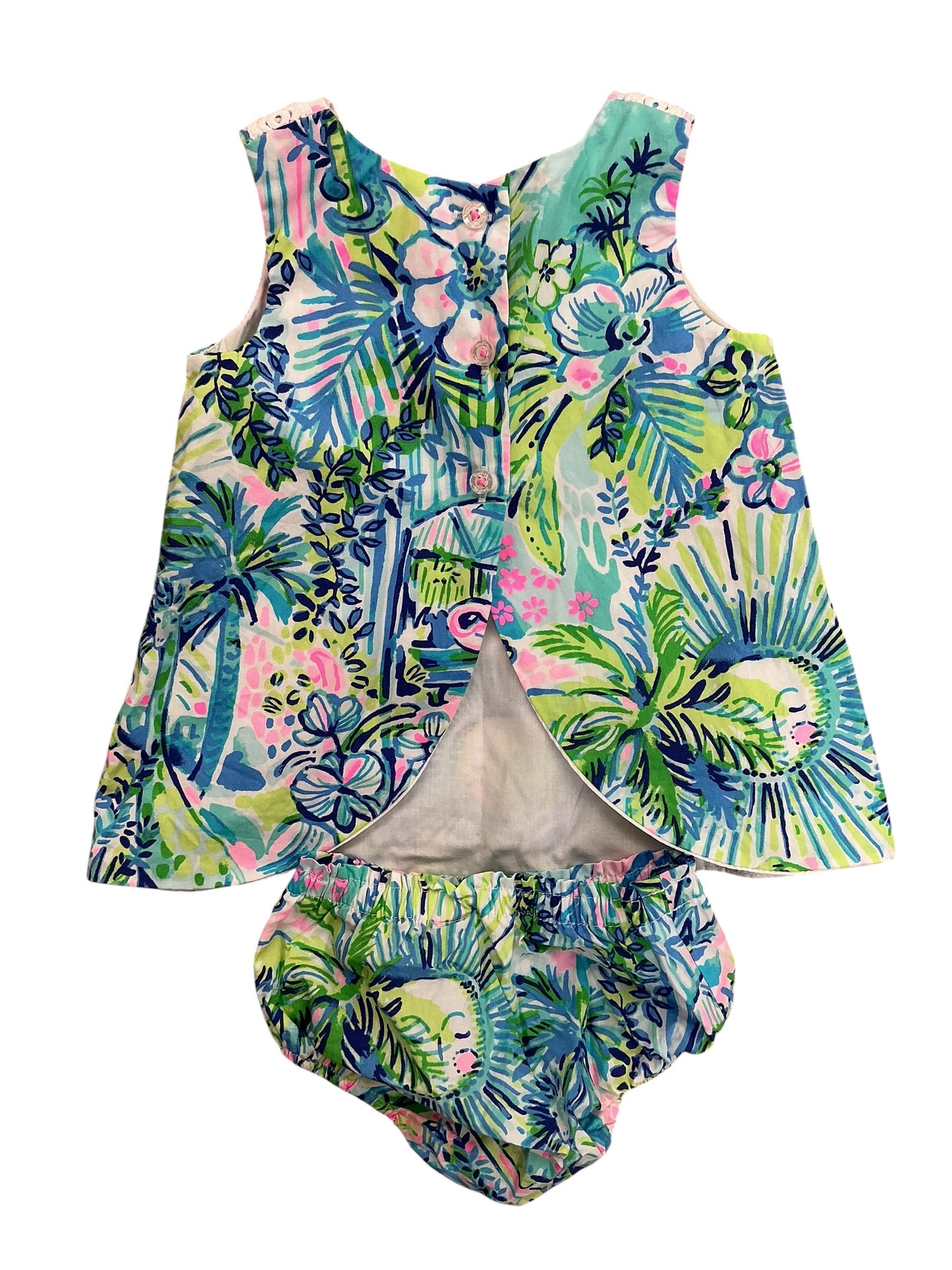 Lilly Pulitzer Kids Girls 2PC Set Baby Lilly Shift Dress Lilly’s House - Size 3-6 MO