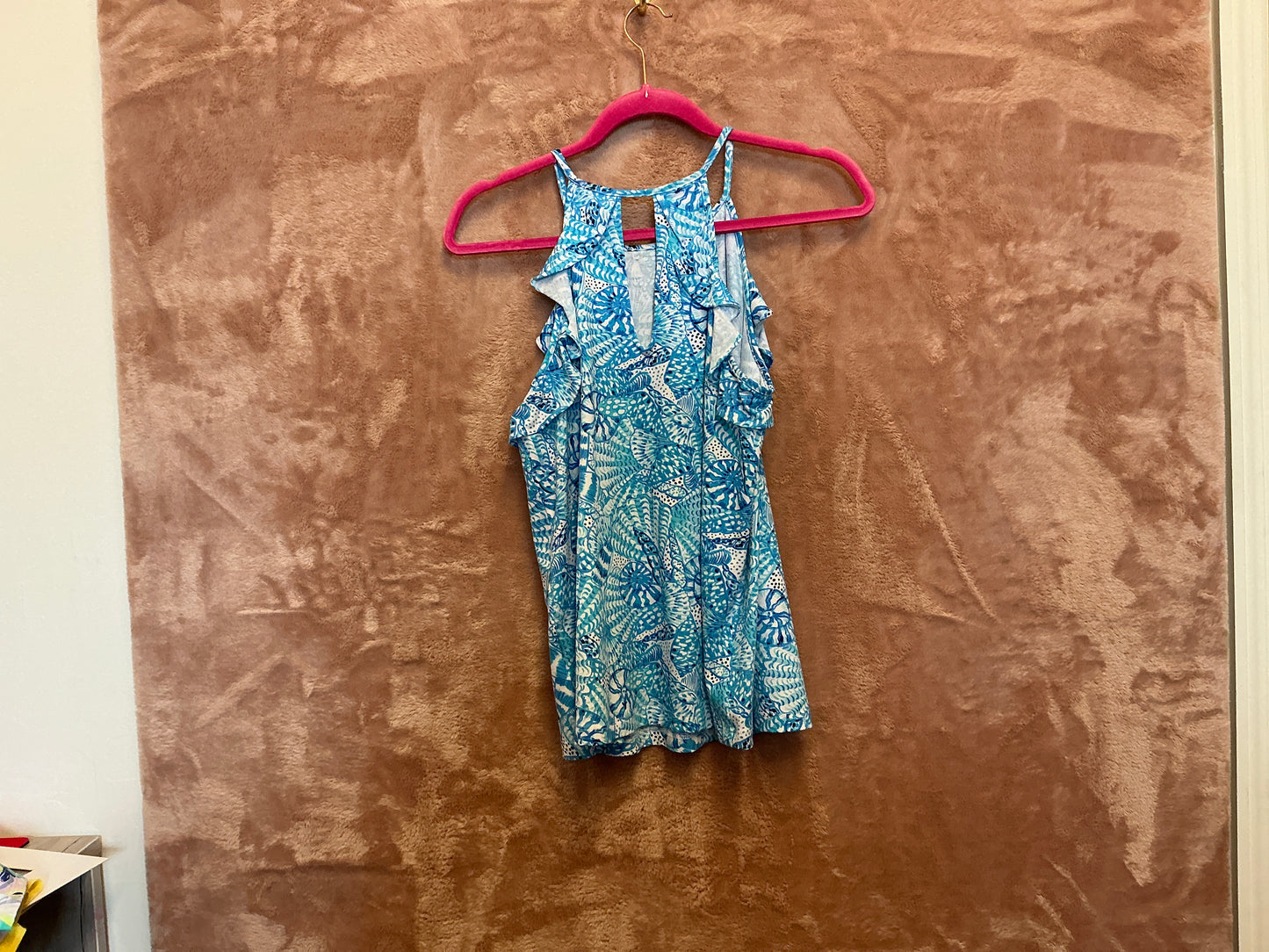 Lilly Pulitzer NWT Billie Halter Top Amalfi Blue By The Seashore - Size S