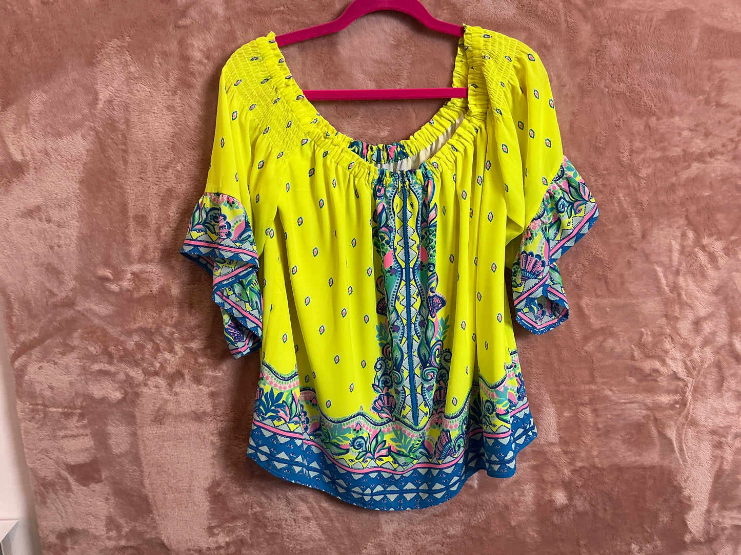 Lilly Pulitzer Top NWT - Fawna Top - Loro Green - Pineapple Rivera Engineered - Size XL