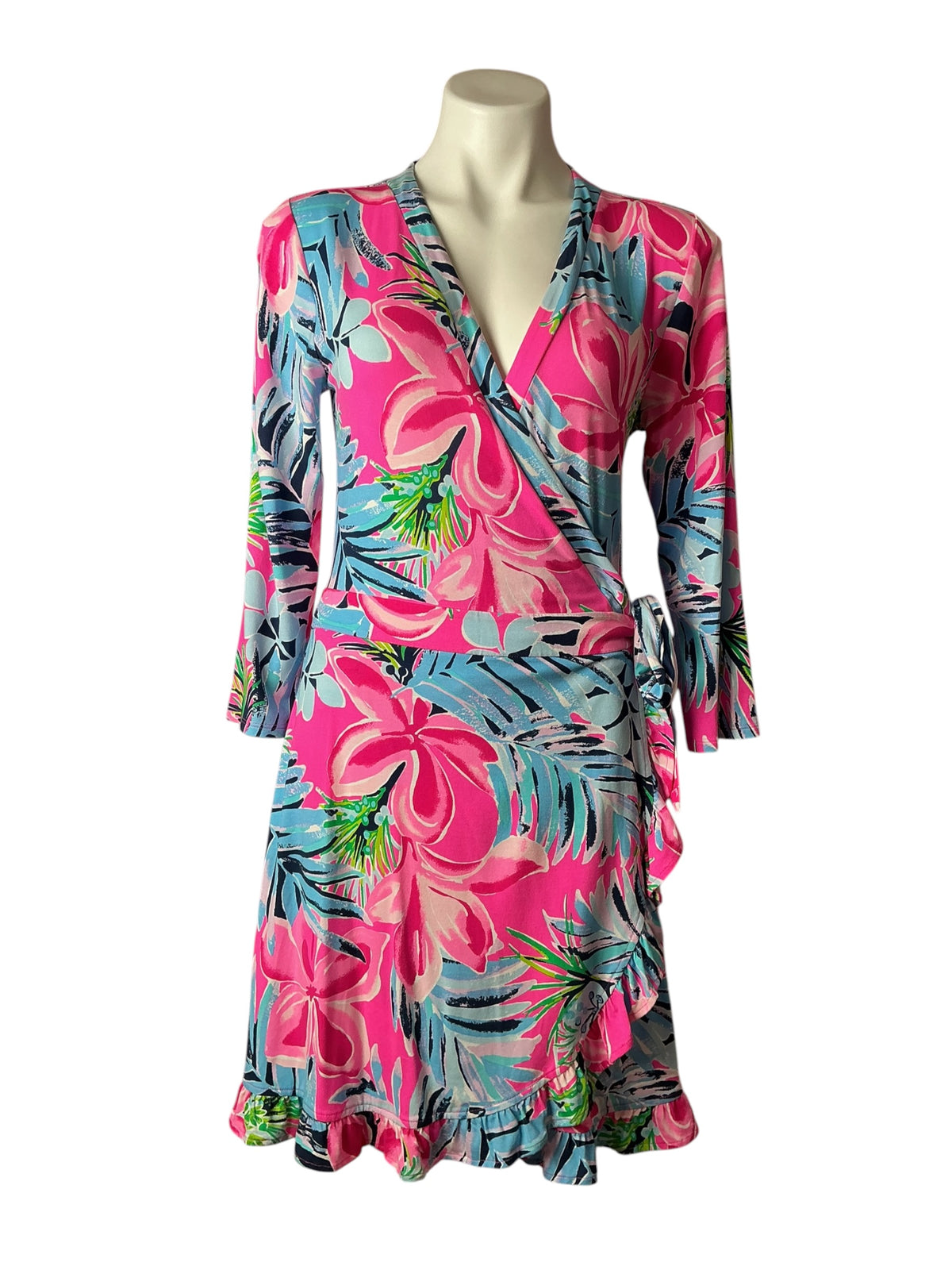 Lilly Pulitzer Jessalynne Wrap Romper Cockatoo Pink Pretty in Pink - Size M