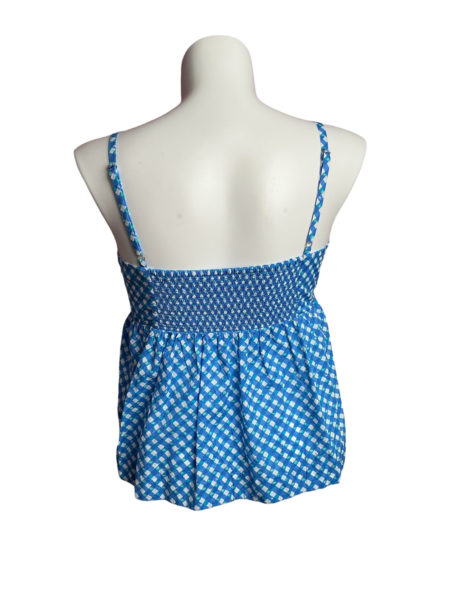 Lilly Pulitzer- Mitzi Cotton Cami Boca Blue Double Checking Size 16