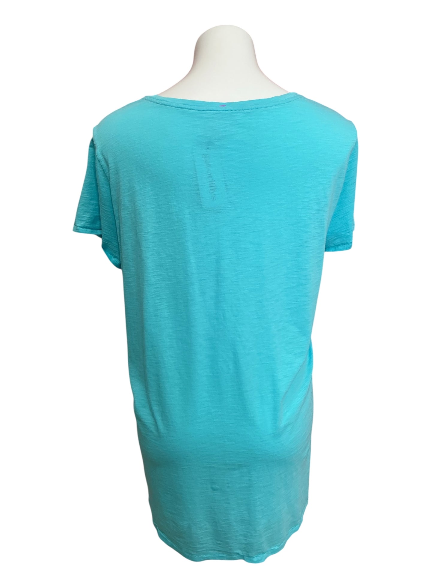 Lilly Pulitzer Etta V-Neck Top Bermuda Blue - Size XXL