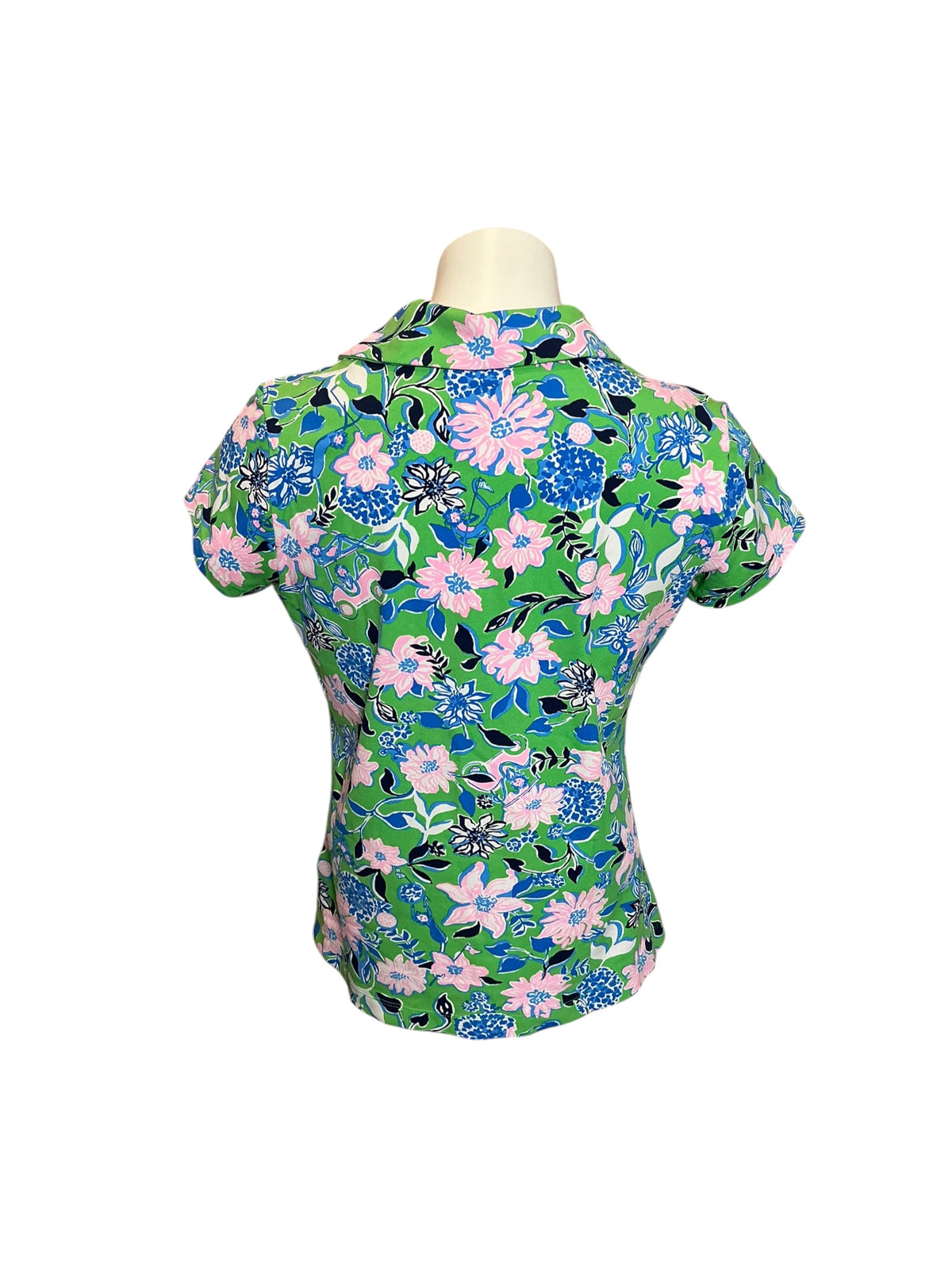 Lilly Pulitzer Luxletic Frida Scallop Polo Spearmint Golf Till You Drop - Size M