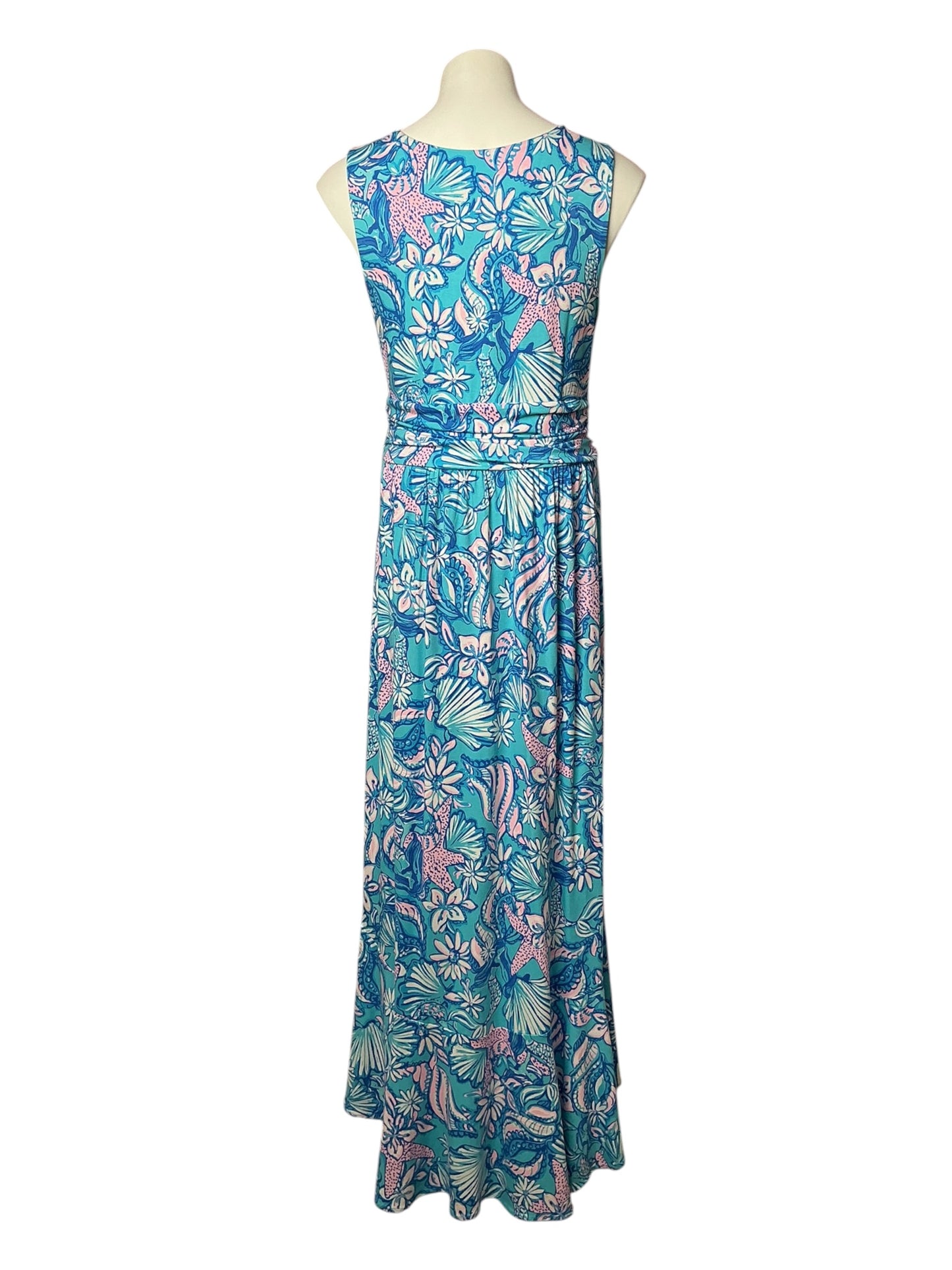 Lilly Pulitzer NWT Moana Wrap Maxi Dress Amalfi Blue Sound The Sirens - Size M