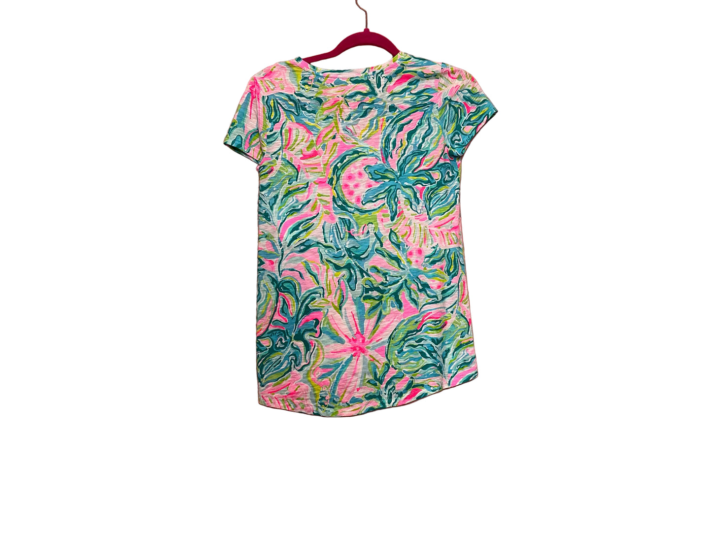 Lilly Pulitzer Etta V Neck Tee One In A Melon - Size XXS