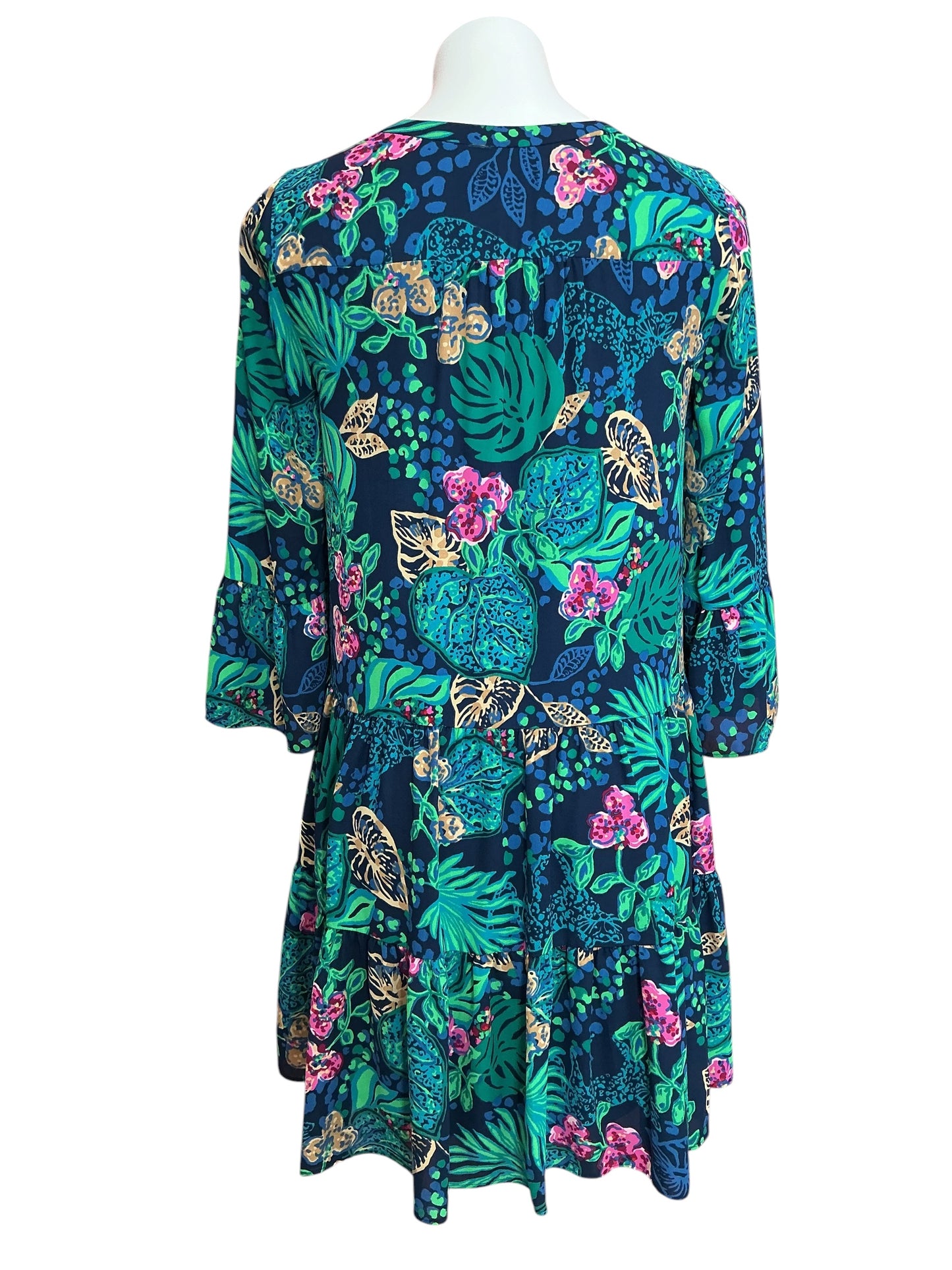 Lilly Pulitzer Gabriel 3/4 Sleeve Tunic Dress Low Tide Navy Life Of The Party - Size 4