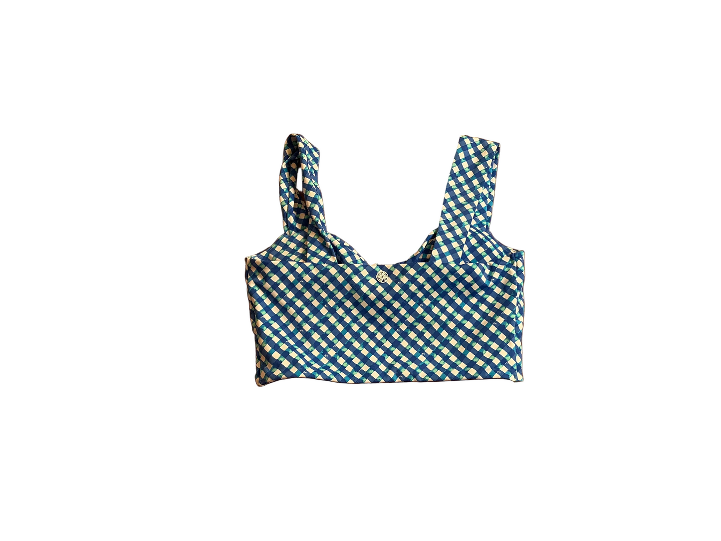 Lilly Pulitzer Luxletic Calusa Sports Bra Boca Blue Double Checking - Size M
