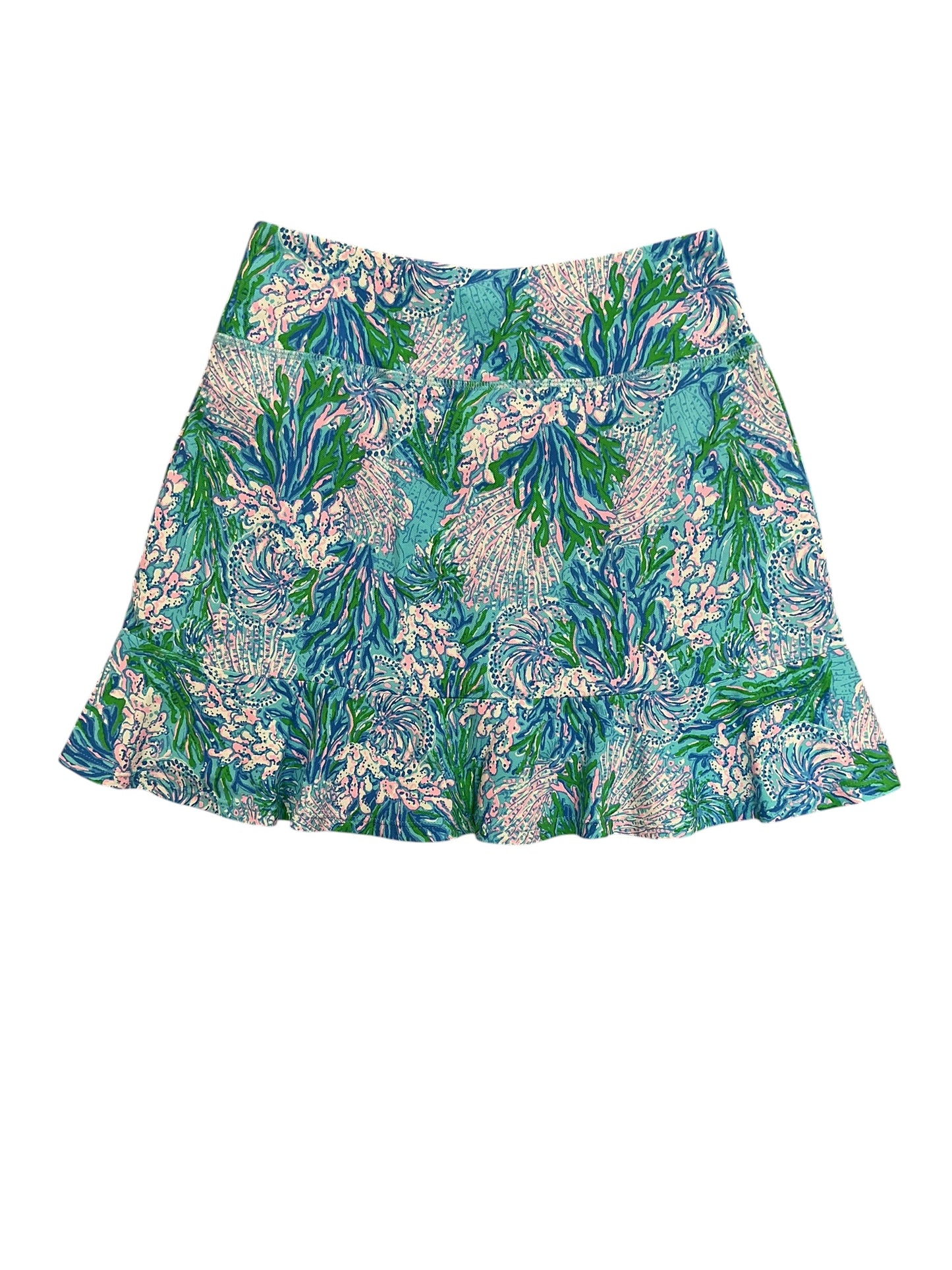 Lilly Pulitzer Luxletic Zadora High Rise Skort Las Olas Aqua Strong Current Sea - Size XS
