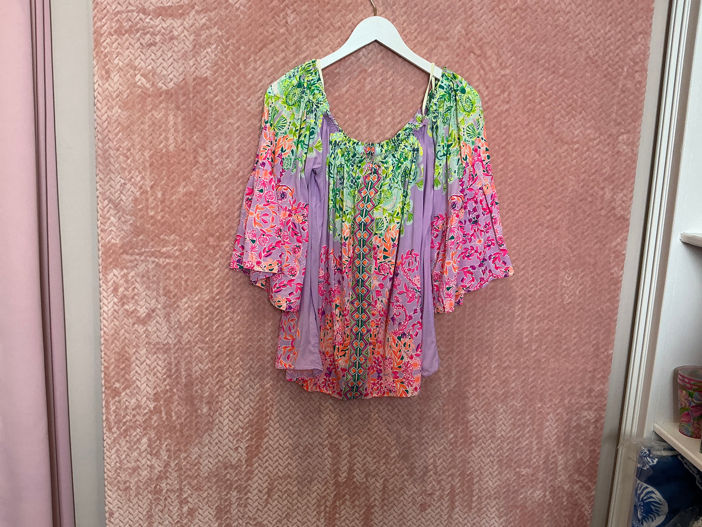 Lilly Pulitzer Top NWT - Nevie Long Sleeve Off The Shoulder Top - Multi - Sunshine Vibes Engineered - Size XL