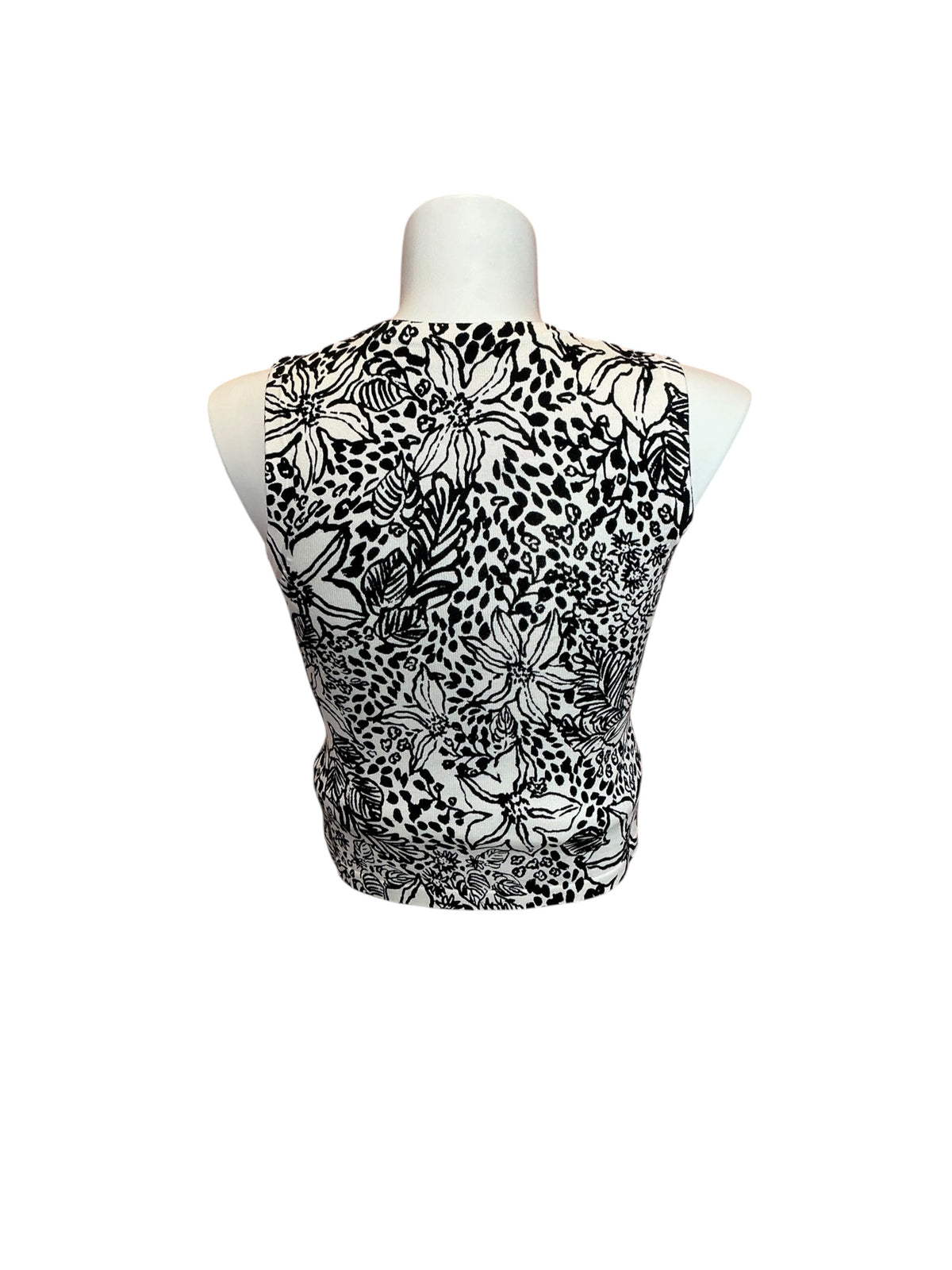 Lilly Pulitzer Fairley Sweater Shell Top Onyx Lots To Spot - Size S