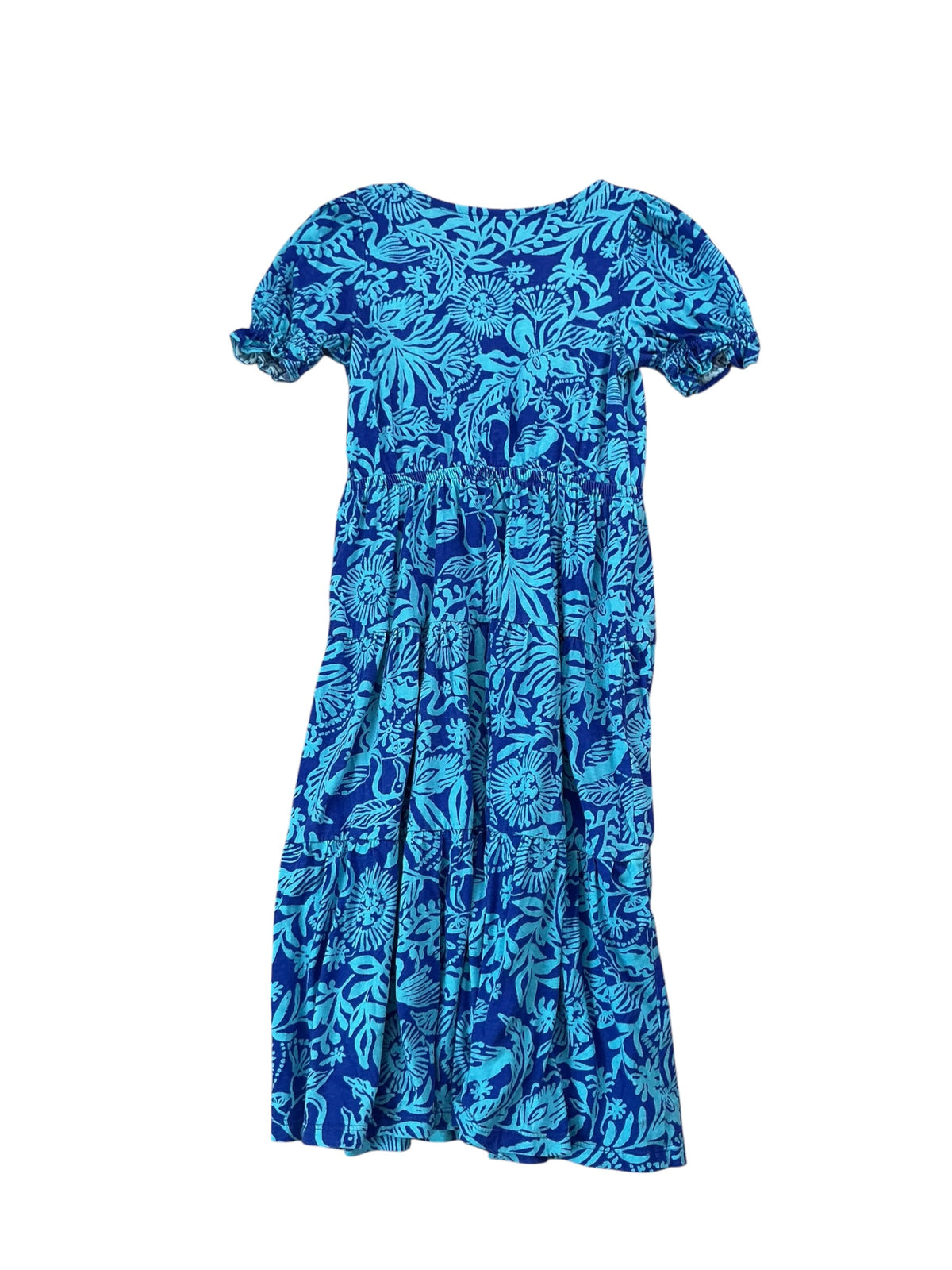 Lilly Pulitzer Girls Dean Midi Dress Martinique Blue Jungle Oasis - Size S (4-5)