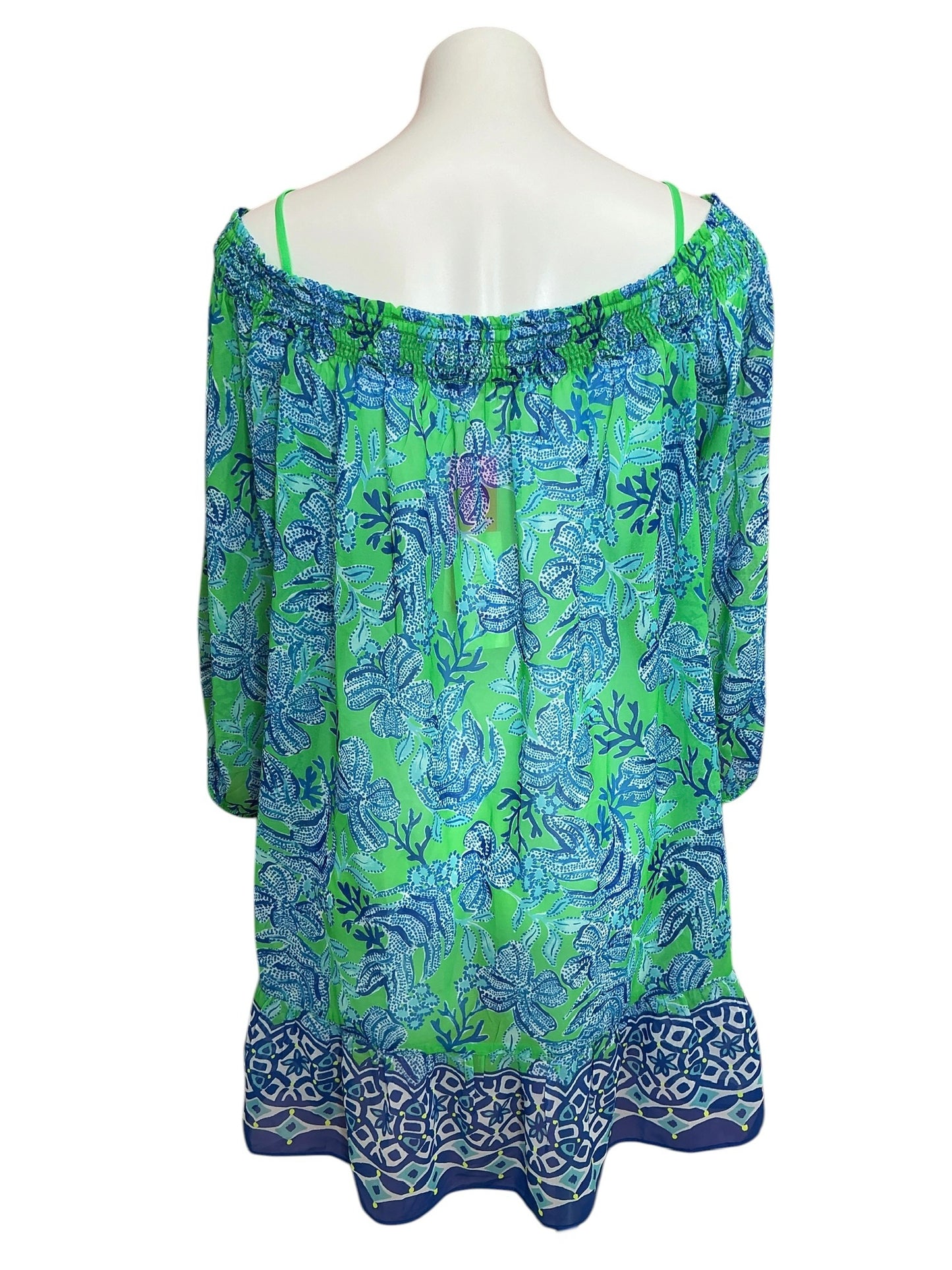 Lilly Pulitzer NWT Maribeth Coverup Cabana Green Keepin It Reel Engineered - Size XL