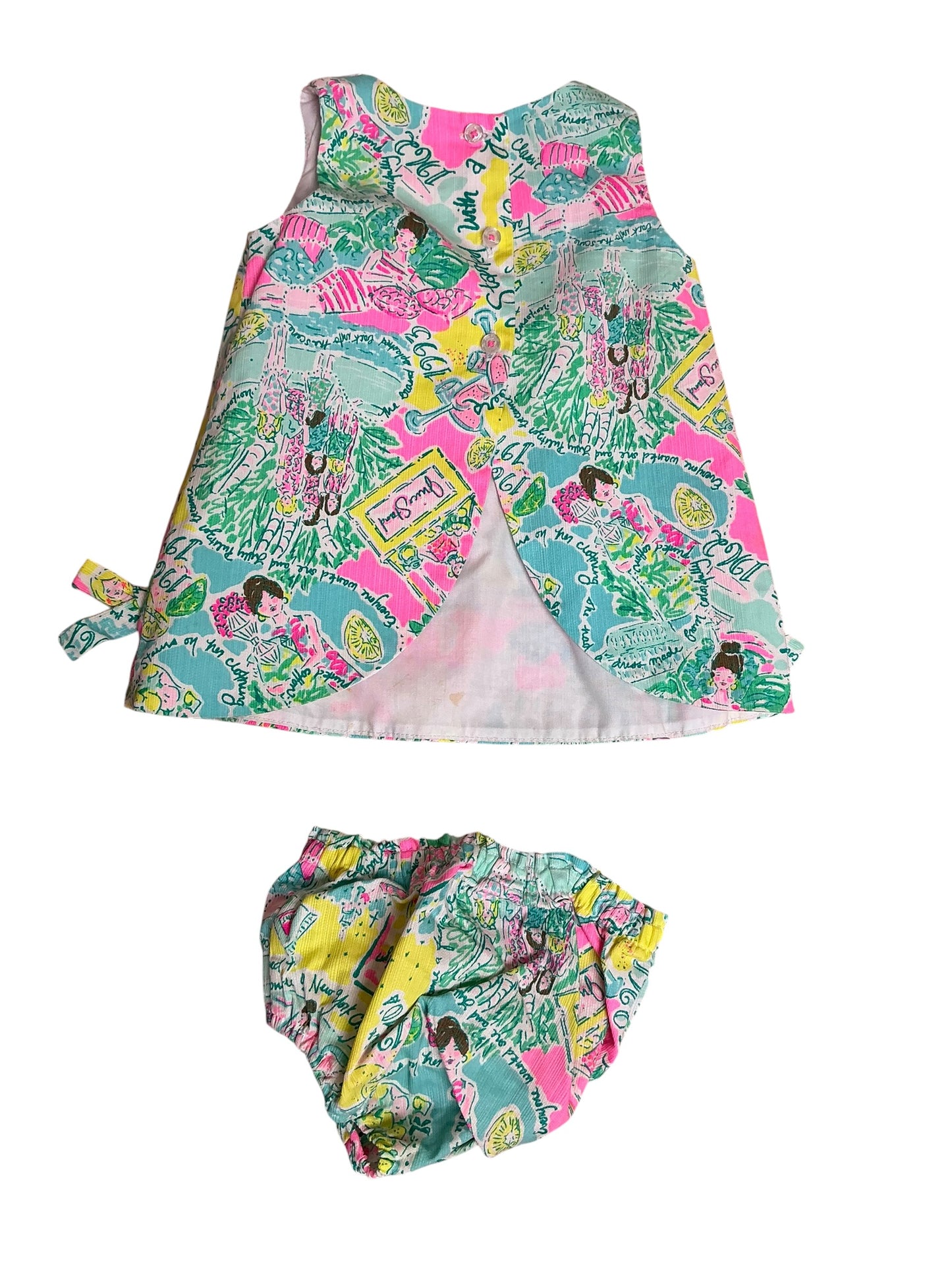 Lilly Pulitzer Girls Little Lilly Classic Shift Dress Juice Stand - Size 6-12M