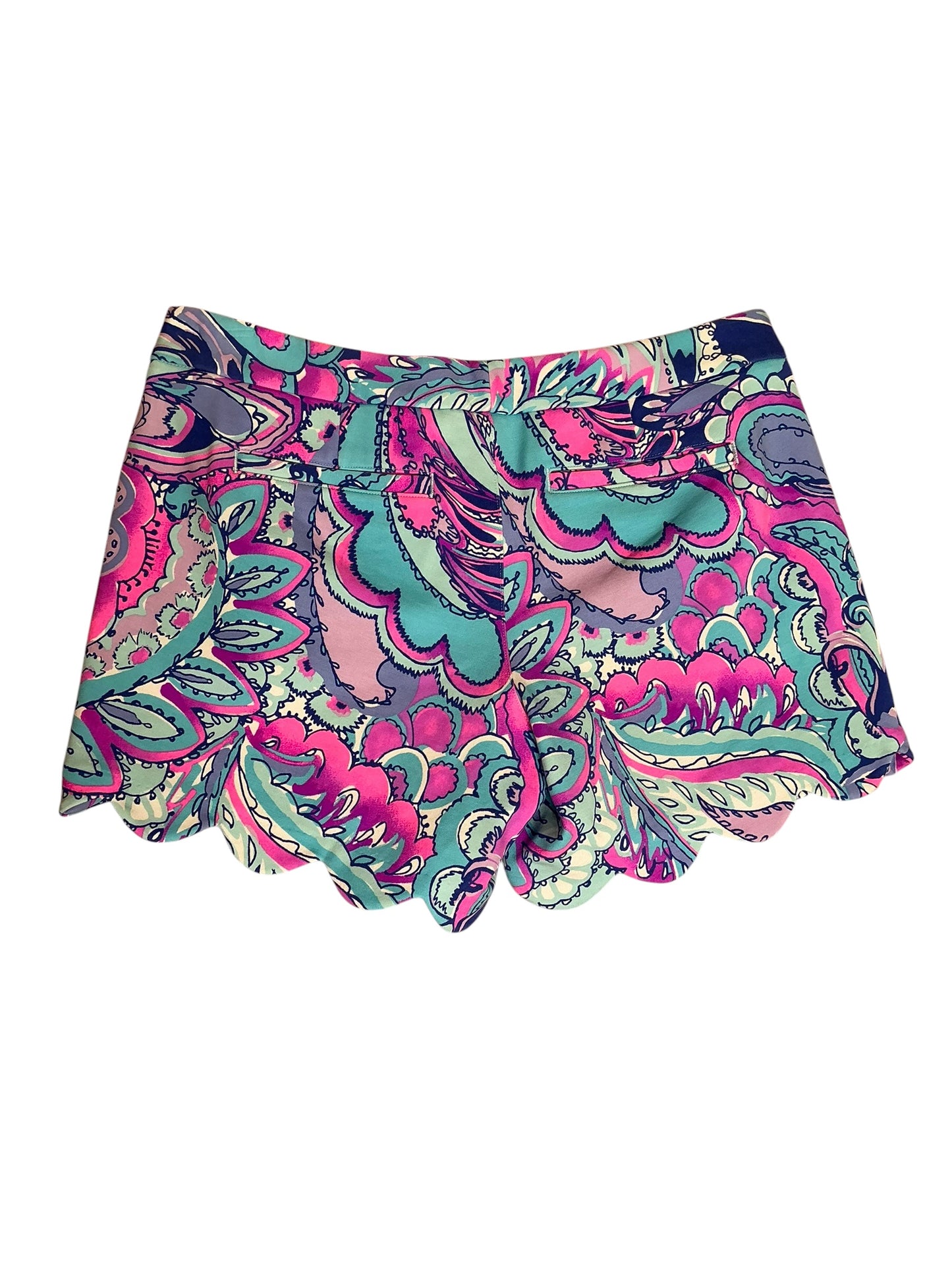 Lilly Pulitzer The Buttercup Scallop Hem Shorts Pink Tropics Mermaids Call - Size 4