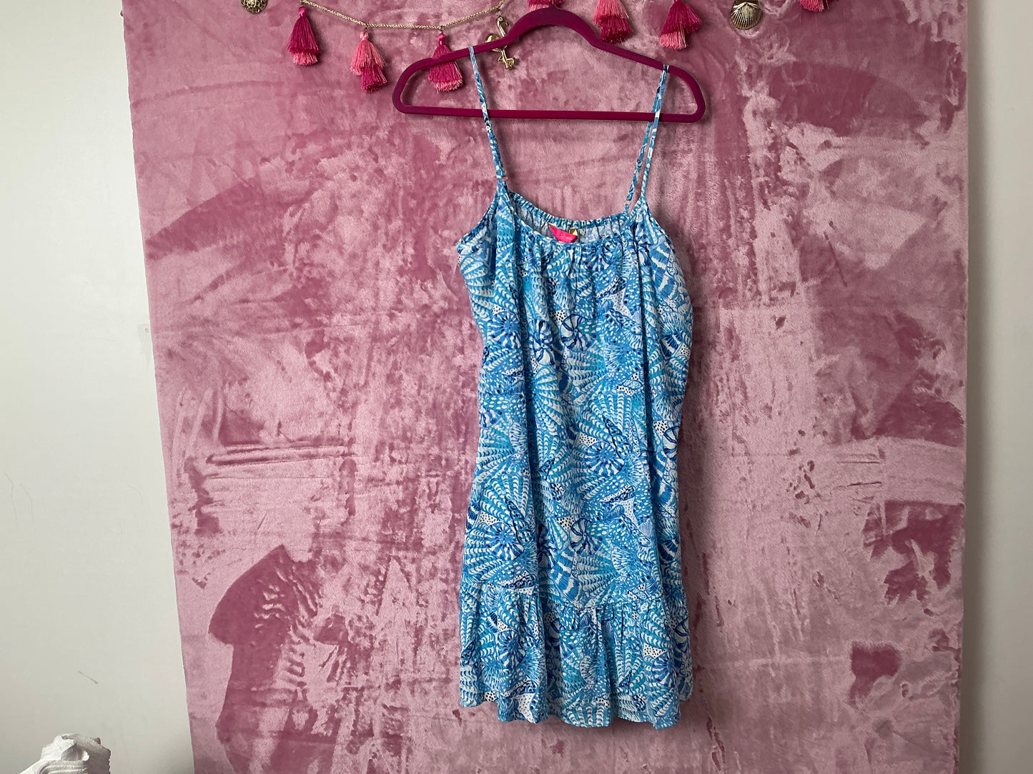 Lilly Pulitzer NWT Jaydan Linen Dress Amalfi Blue By The Sea Shore - Size M