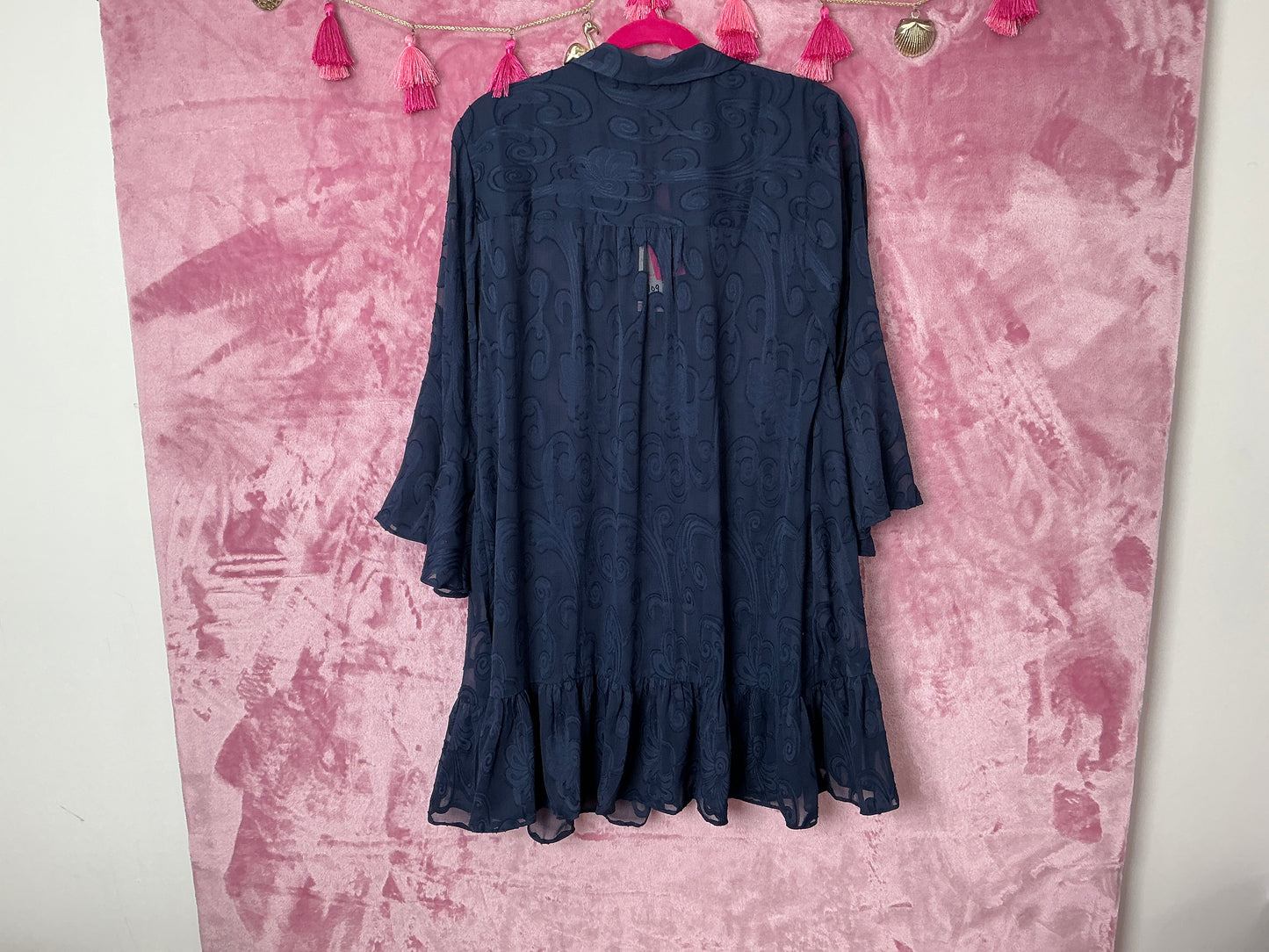 Lilly Pulitzer Coverup NWT - Linley Coverup - True Navy - Poly Crepe Swirl Clip - Size L