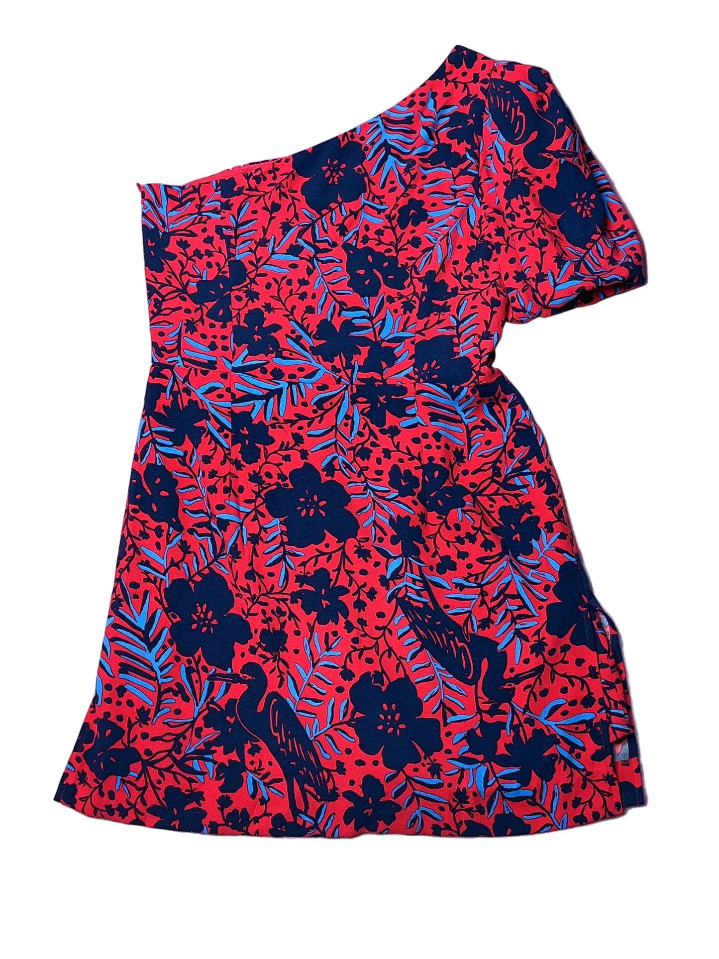 Lilly Pulitzer One-Shoulder Romper - Ruby Red Heron My Own - Size 8