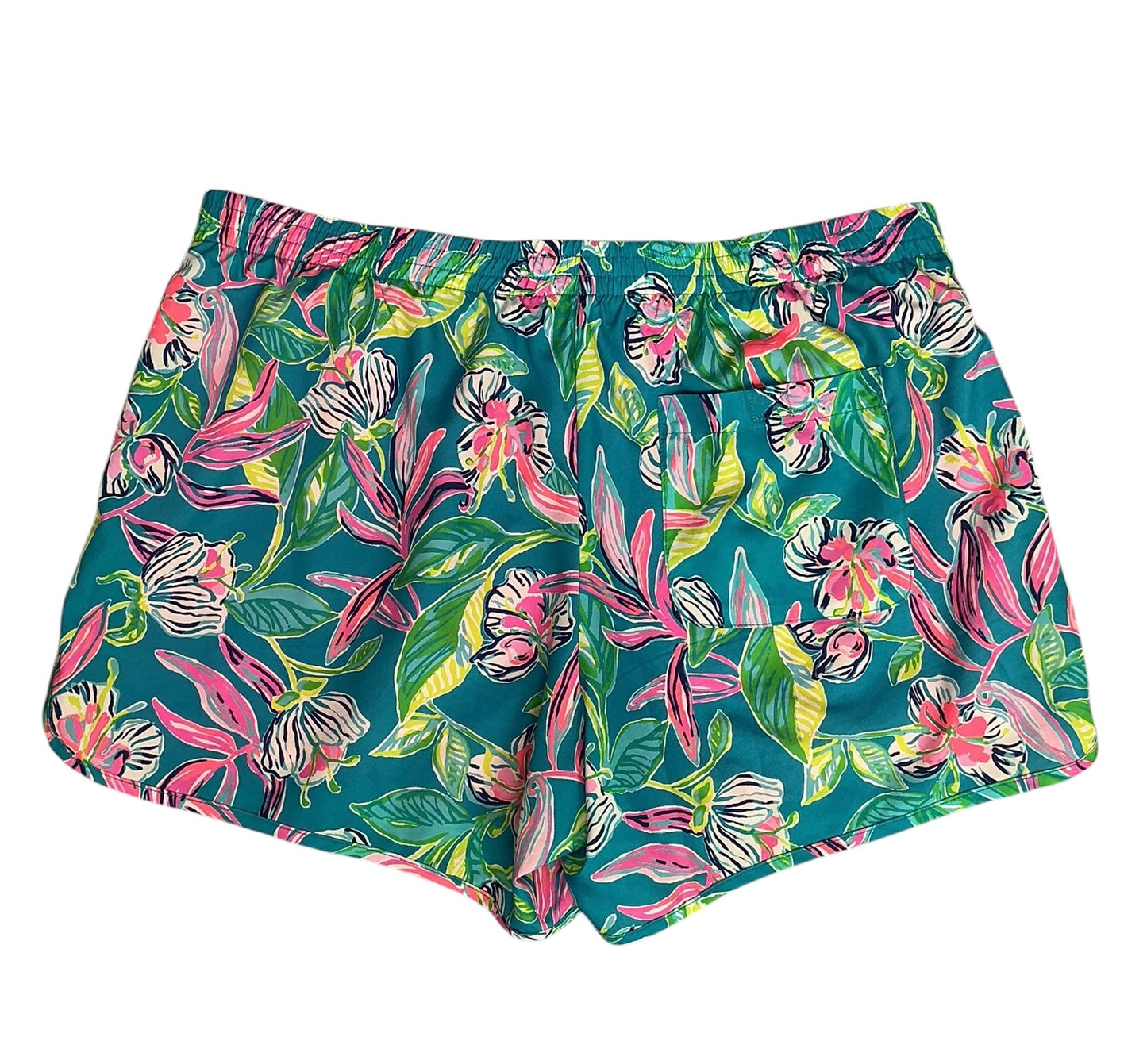 Lilly Pulitzer Luxletic Ocean Trail Short Formentera Turquoise Keep On Beleafing - Size S
