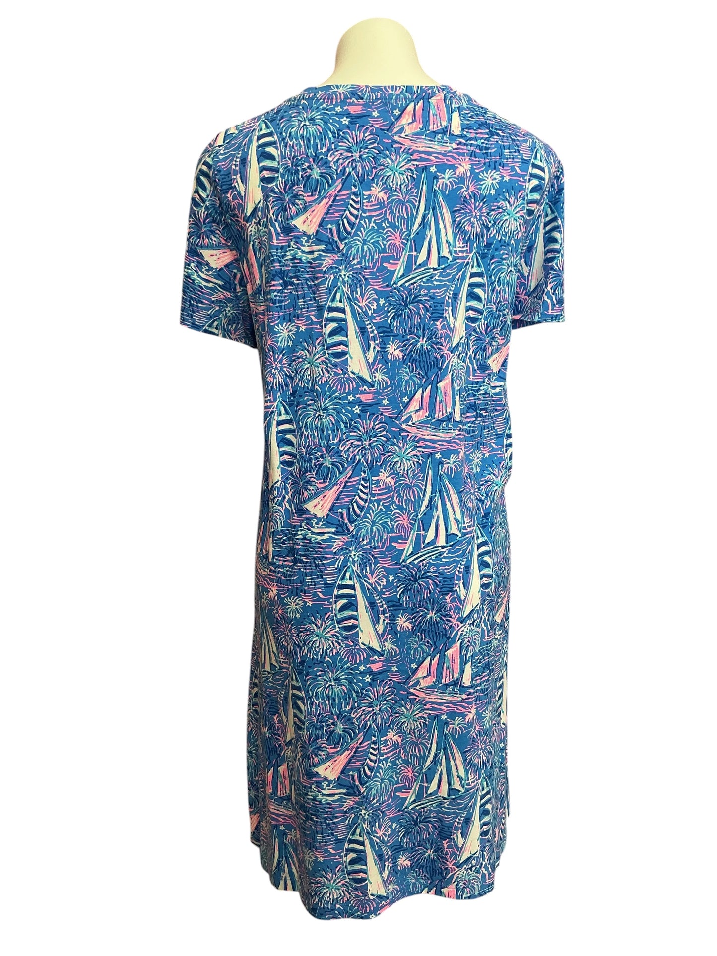 Lilly Pulitzer Cody T Shirt Dress Boca Blue It’s A Sailabration - Size XXL