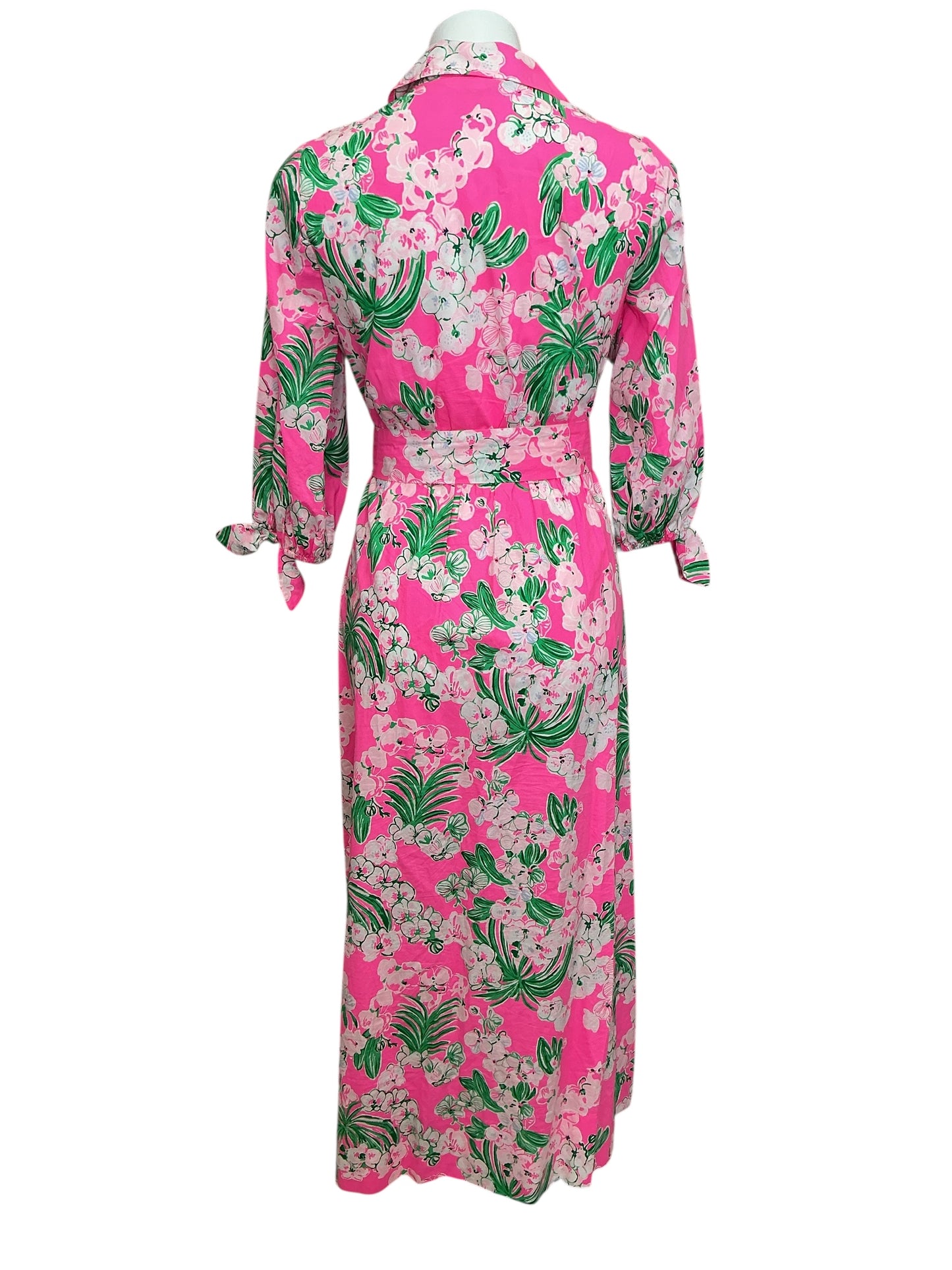 Lilly Pulitzer Amrita Cotton Midi Shirtdress Roxie Pink Worth A Look - Size 4