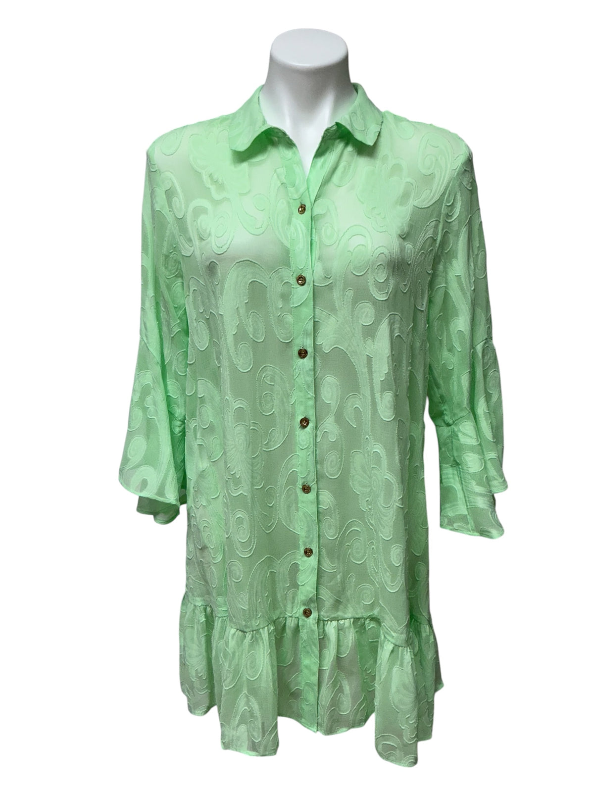 Lilly Pulitzer Linley Cover-Up Shirt Dress Pistachio Green - Size M