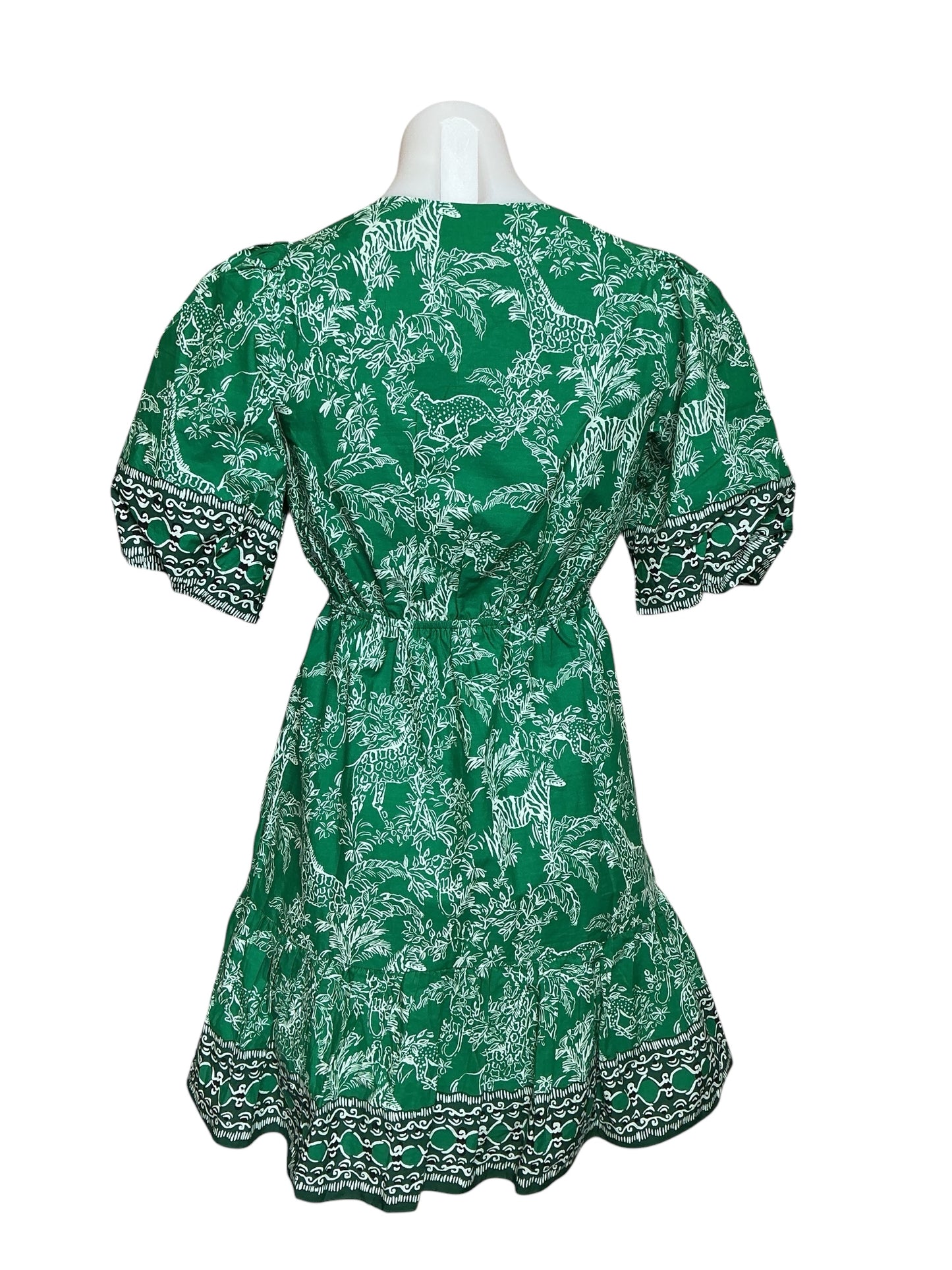 Lilly Pulitzer NWT Kentlee Dress Fiddle Leaf Green Safari Party Engineered - Size 00