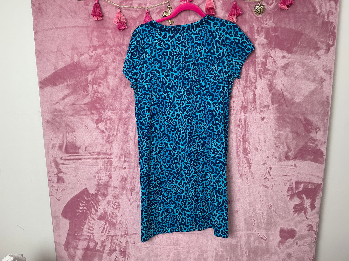 Lilly Pulitzer Etta V-Neck Dress - My Favorite Spot Blue - Size M