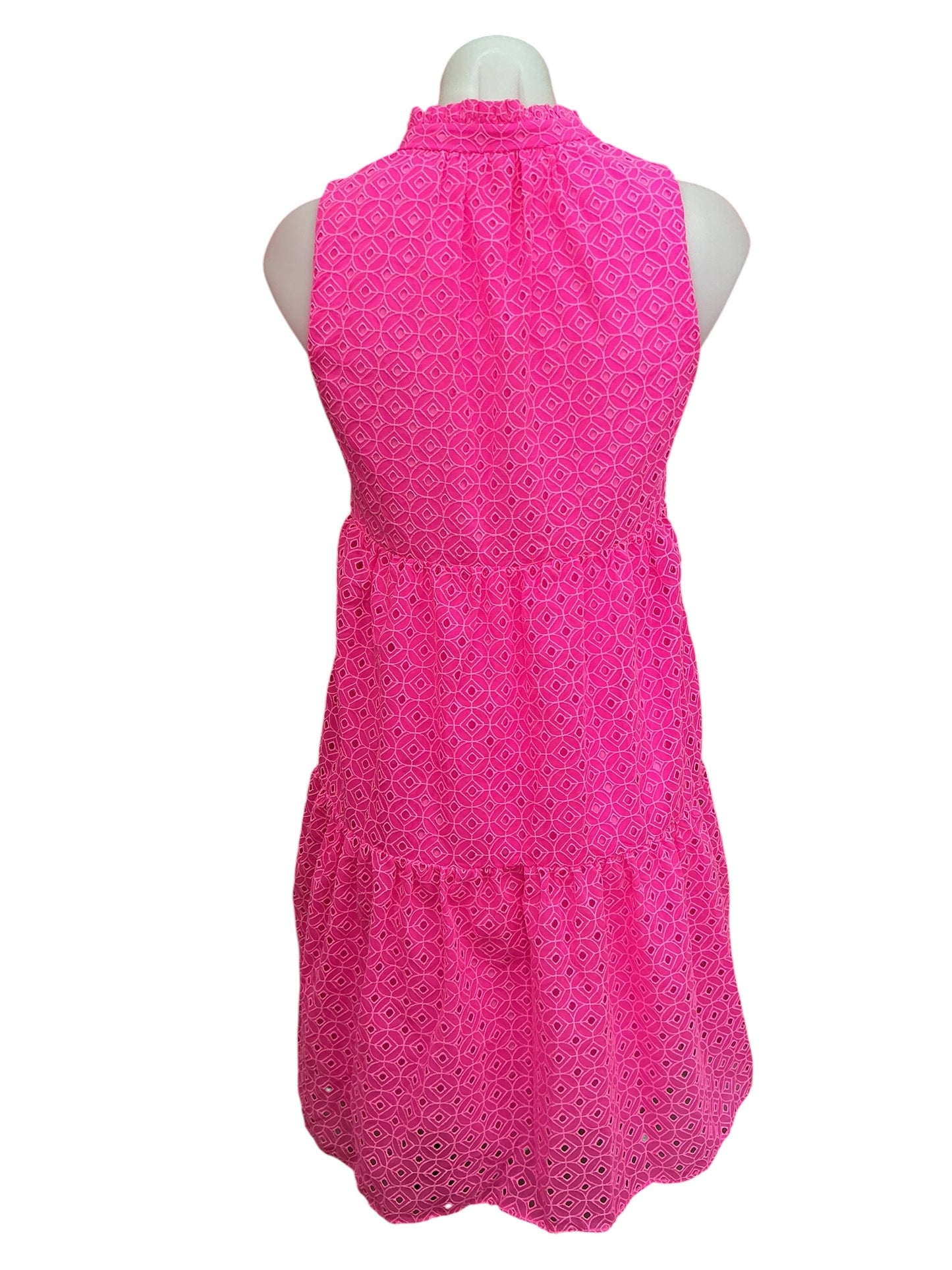 Lilly Pulitzer Novella Eyelet Swing Dress Mini Medallion Chiffon Eyelet Lilly’s Coral - Size XXS