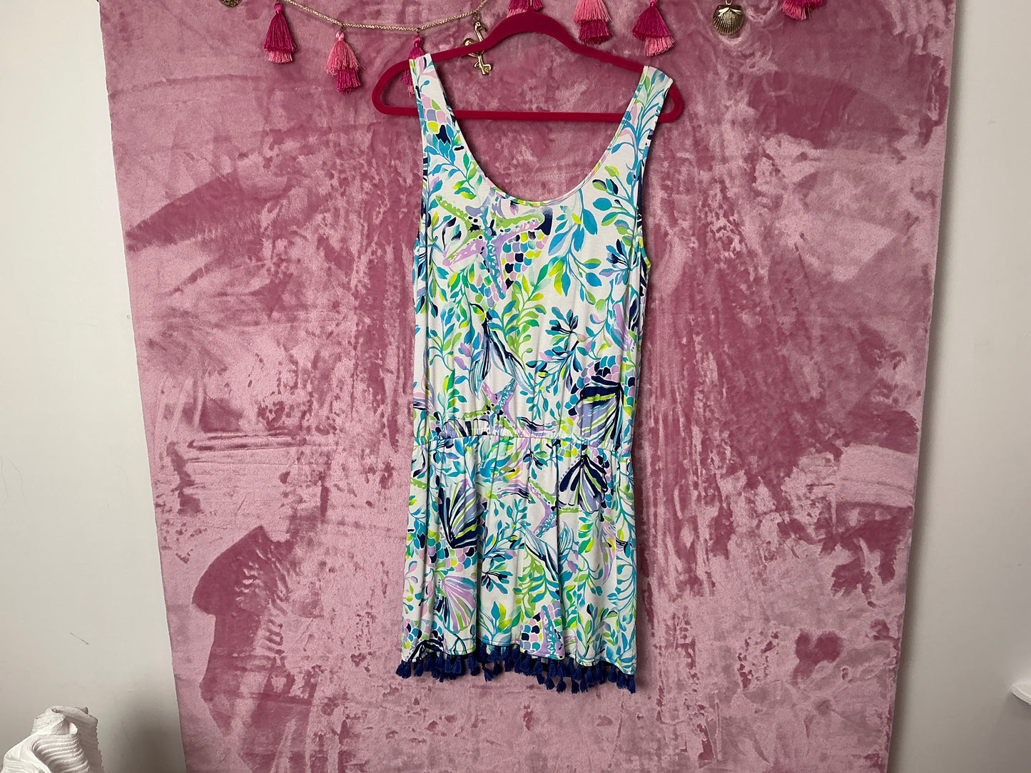 Lilly Pulitzer Jarrett Romper - Resort White Shell Beach - Size L