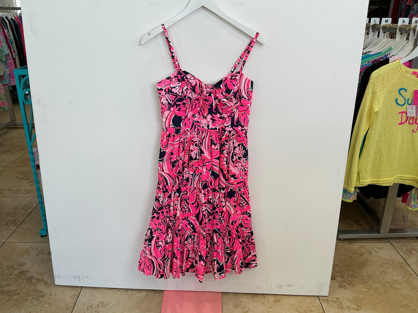 Lilly Pulitzer Adalia Knee Length Cot Low Tide Navy Flirty Fins And Feathe - Size 0