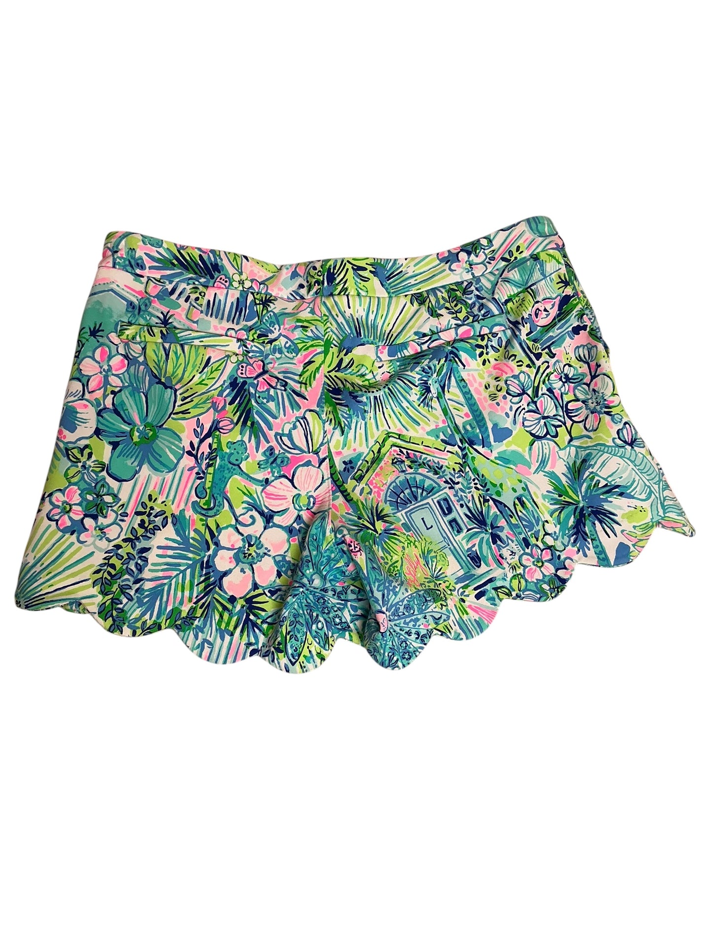 Lilly Pulitzer Buttercup Scalloped Hem Shorts Lilly's House - Size 12