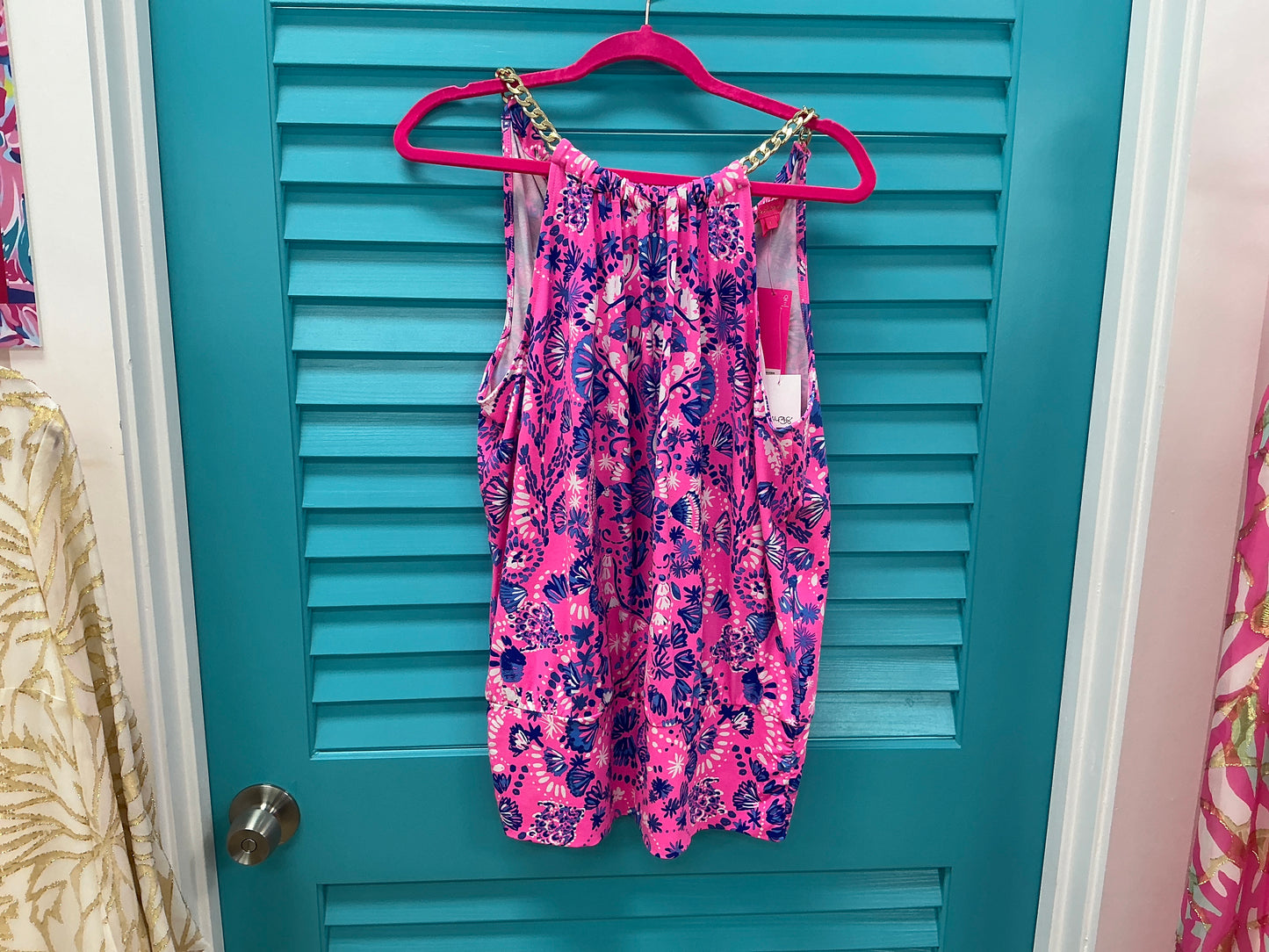 Lilly Pulitzer Top NWT - Bowen Halter Top - Havana Pink - Turtle Tidepool Engineered - Size L