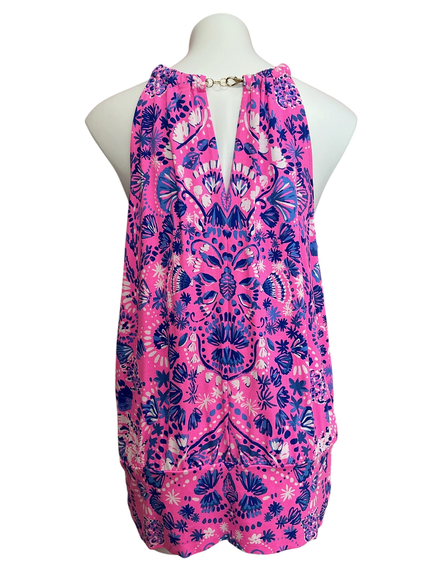 Lilly Pulitzer Bowen Halter Top Havana Pink Turtle Tidepool Engineered - Size XL