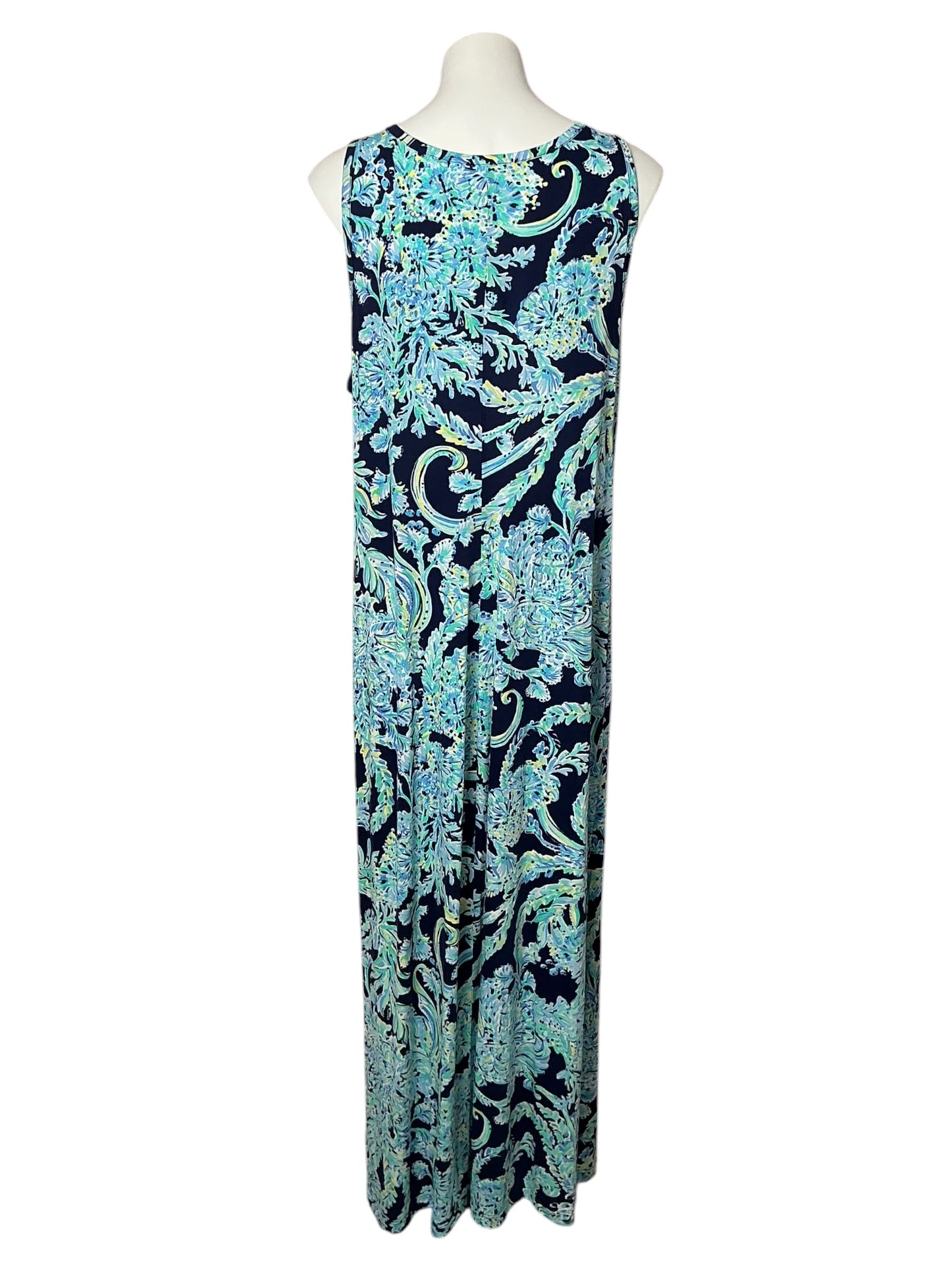 Lilly Pulitzer Merrill Maxi Dress High Tide Navy Scuba Doo - Size XL