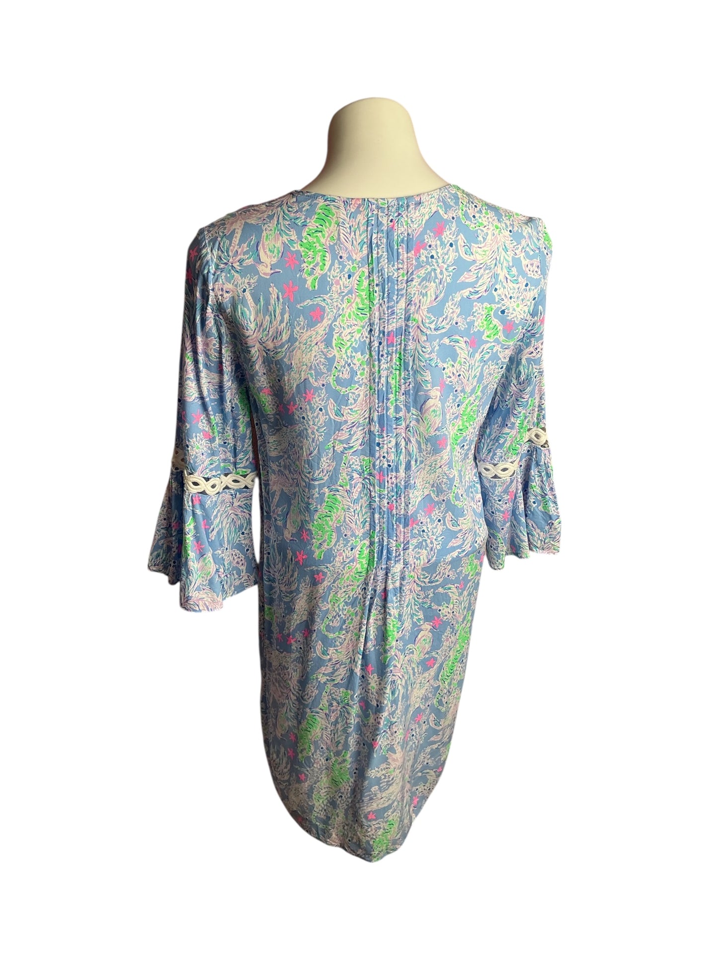 Lilly Pulitzer- Hollie Tunic Dress Blue Peri The Turtle Package Size S