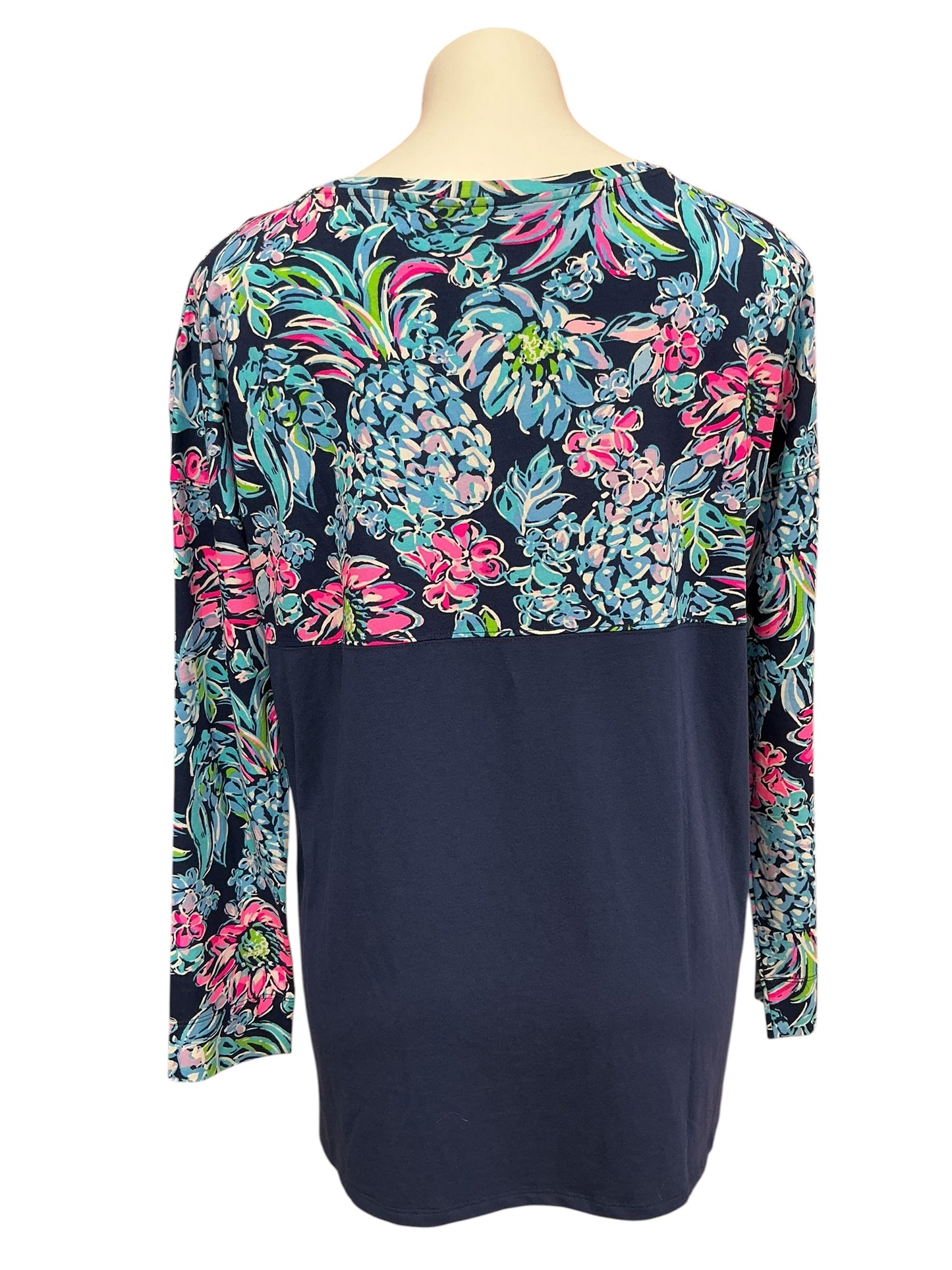 Lilly Pulitzer NWT Finn Top High Tide Navy Pineapple Paradise - Size M